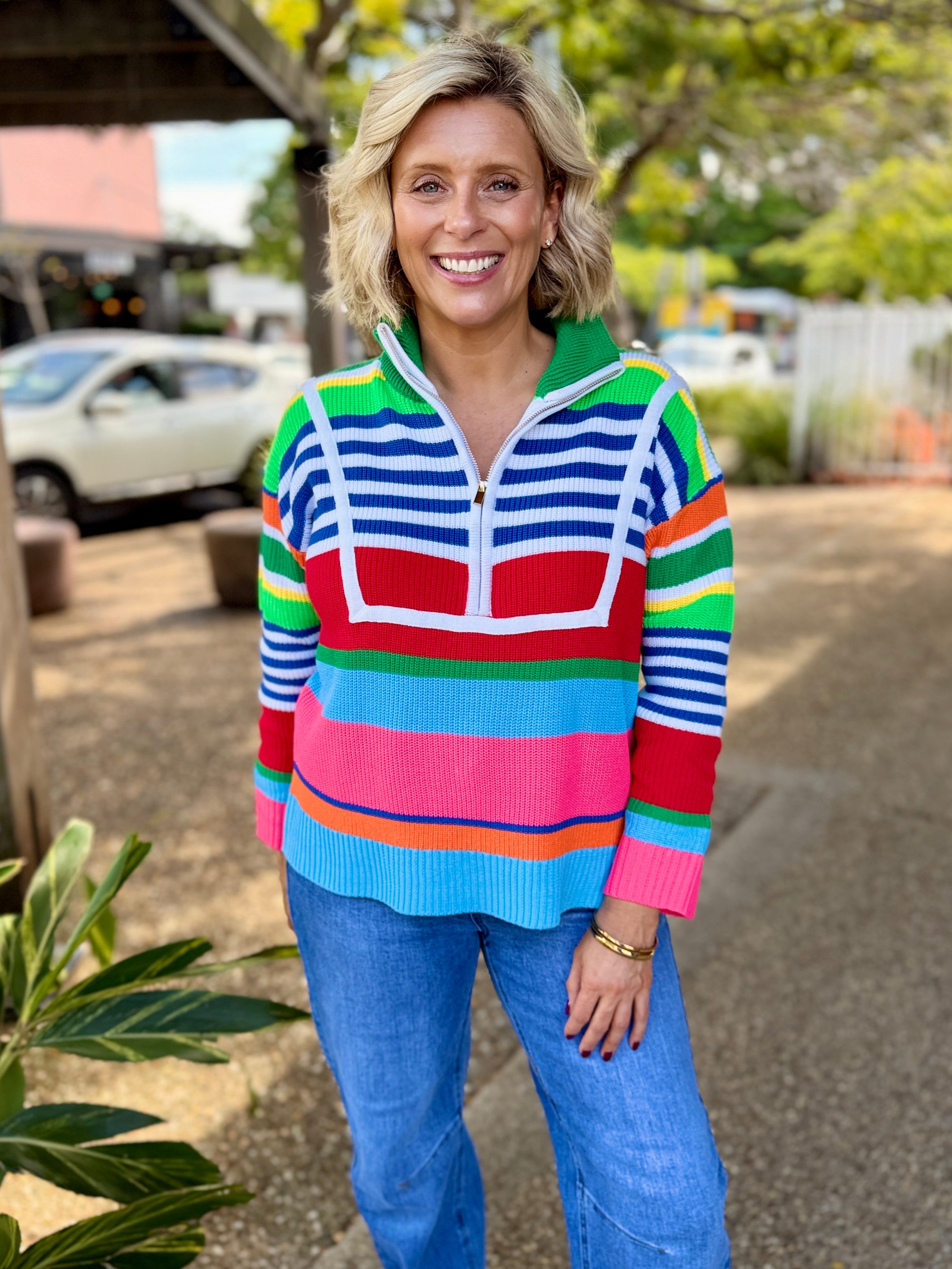 Alaska Stripe Jumper – Rainbow