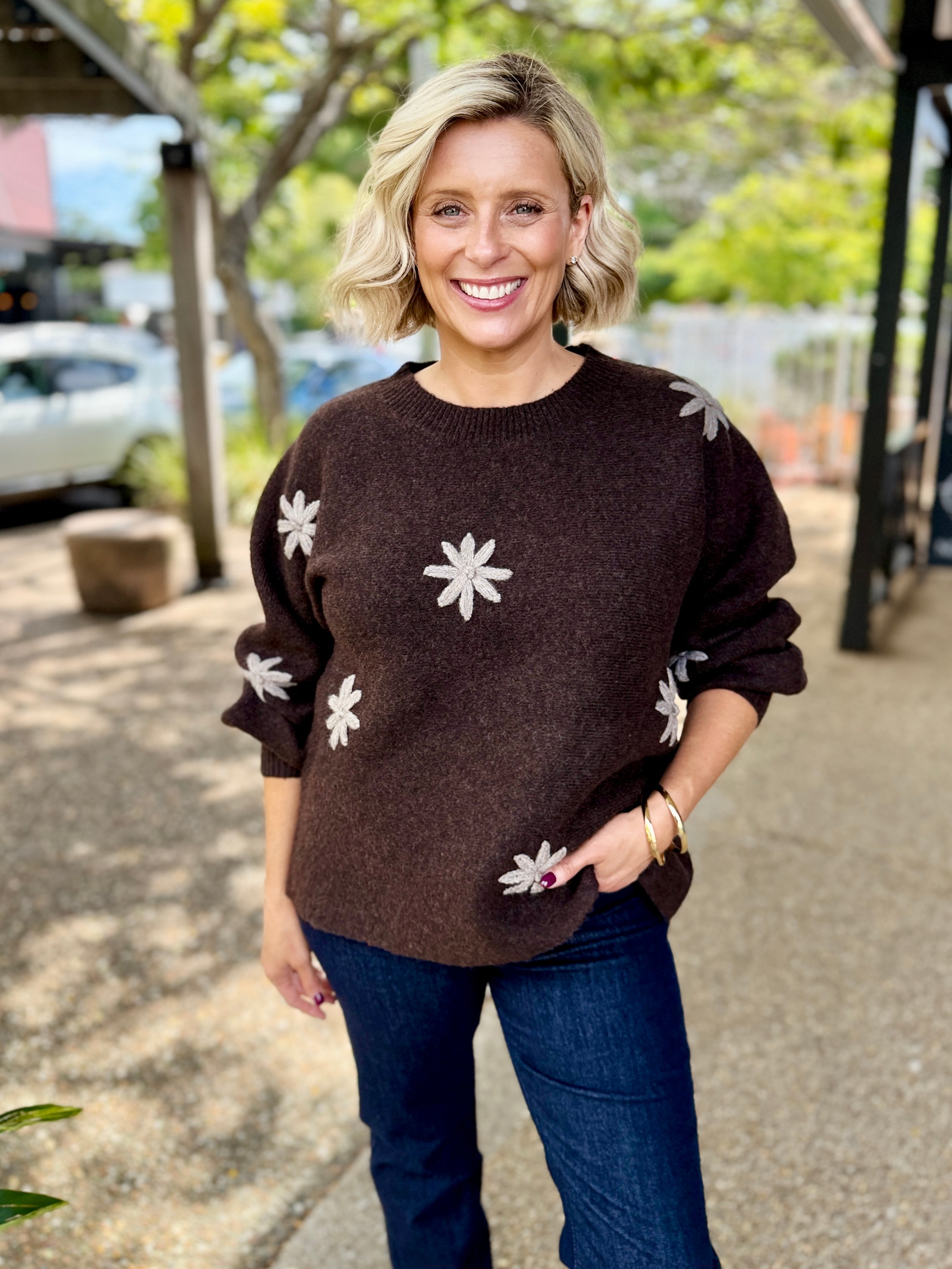 Miru Flower Jumper – Choc