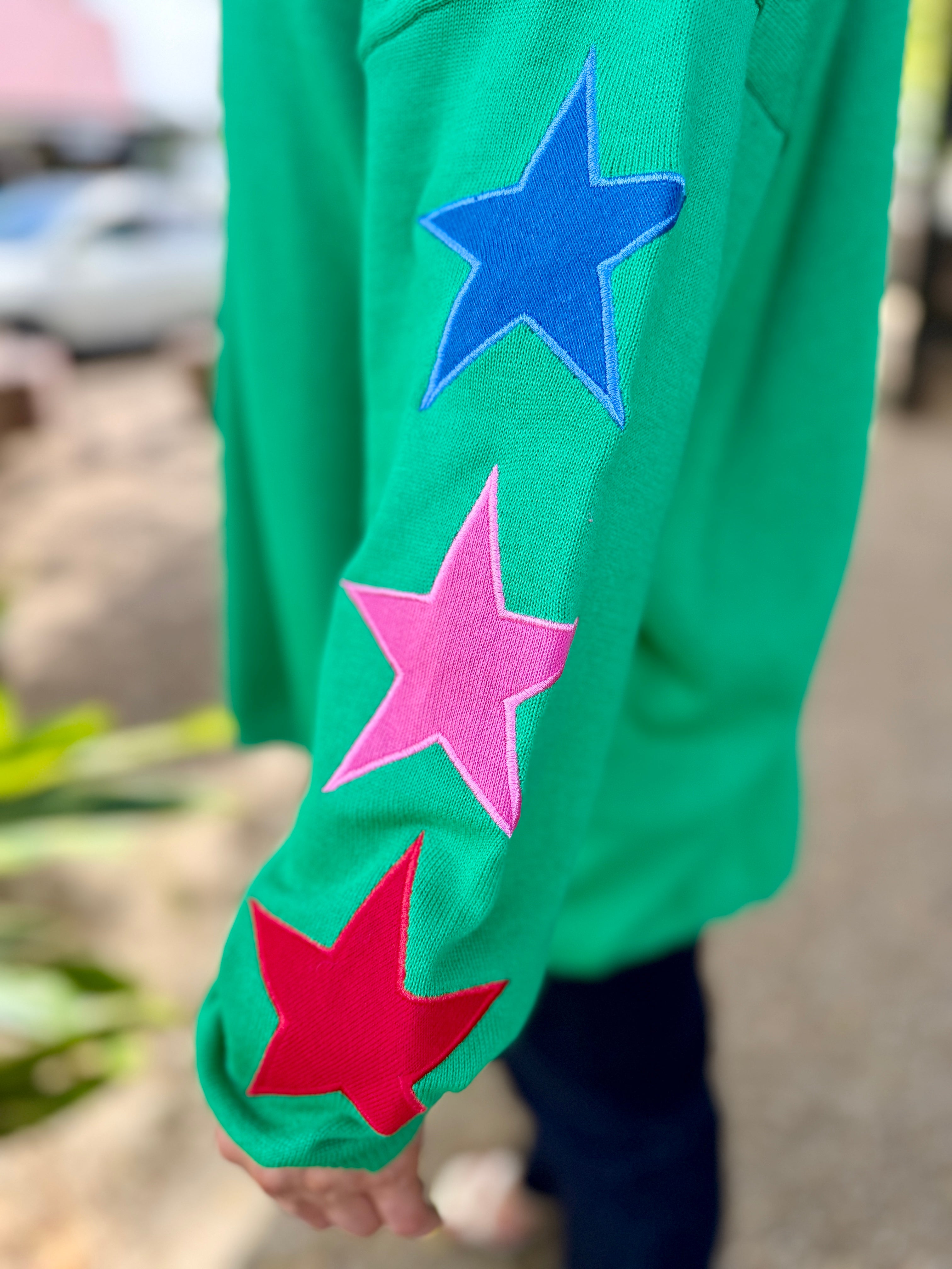 Vermont Star V Neck Jumper – Green
