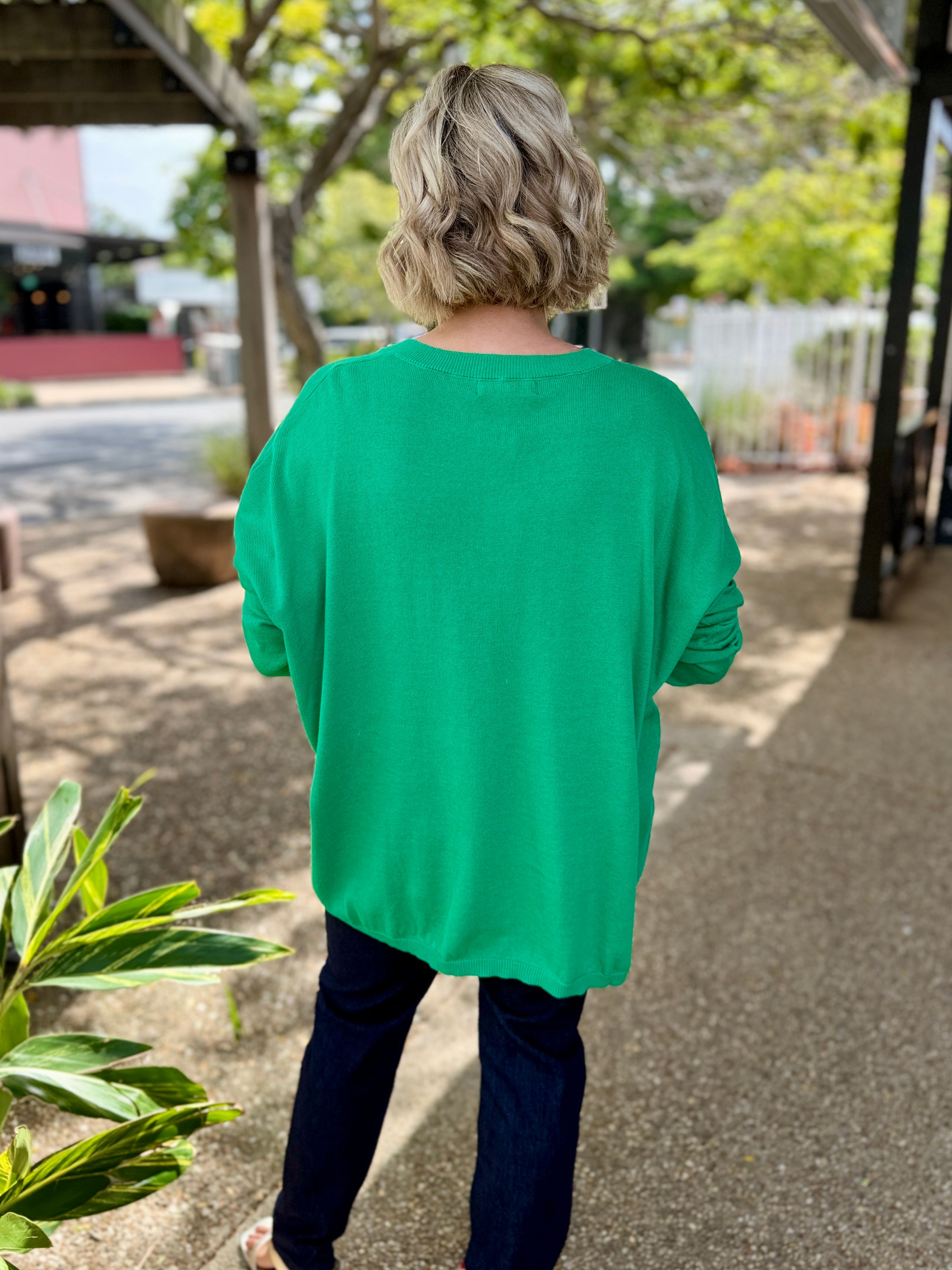 Vermont Star V Neck Jumper – Green