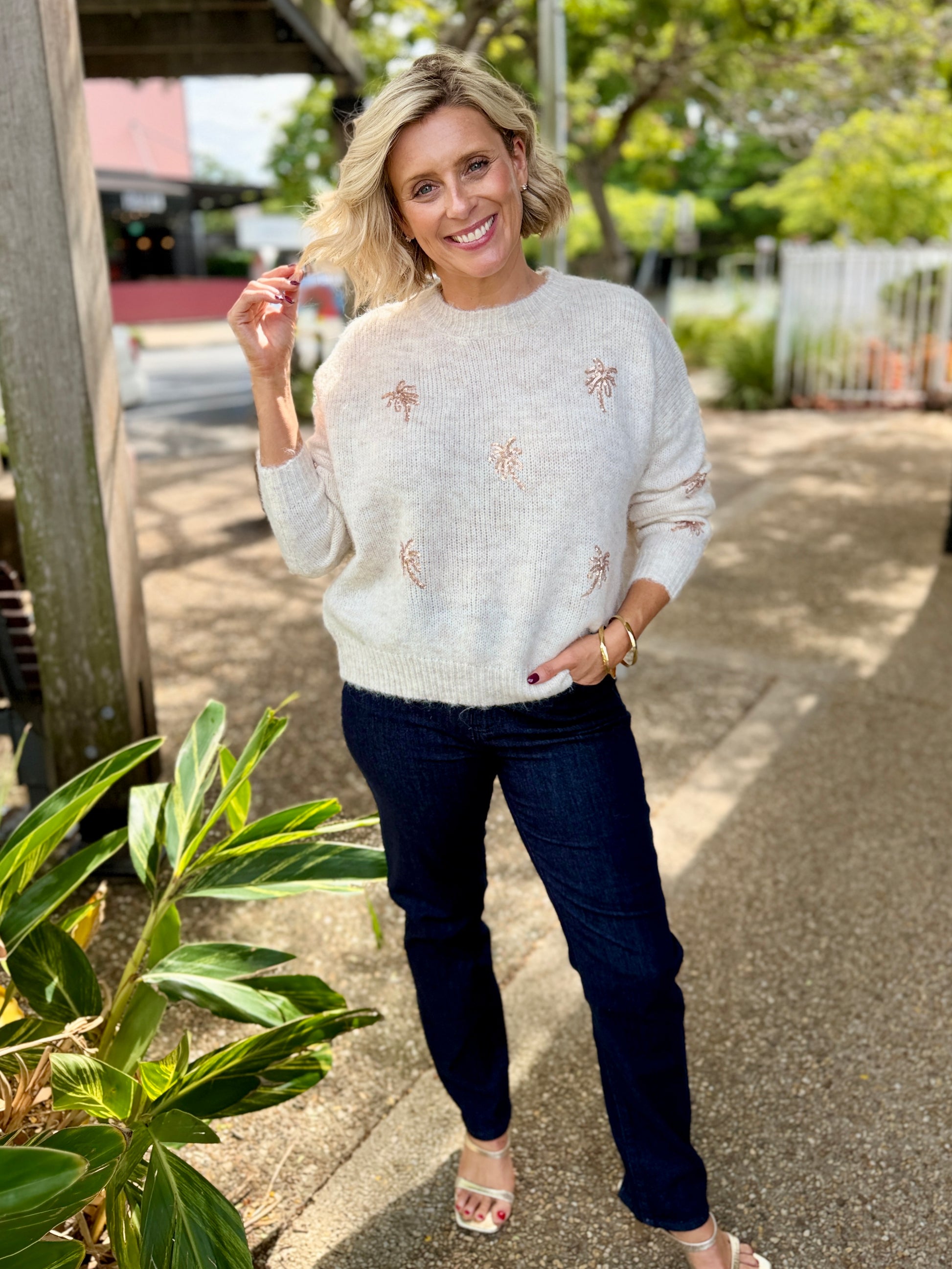Calypso Palm Knit – Oat