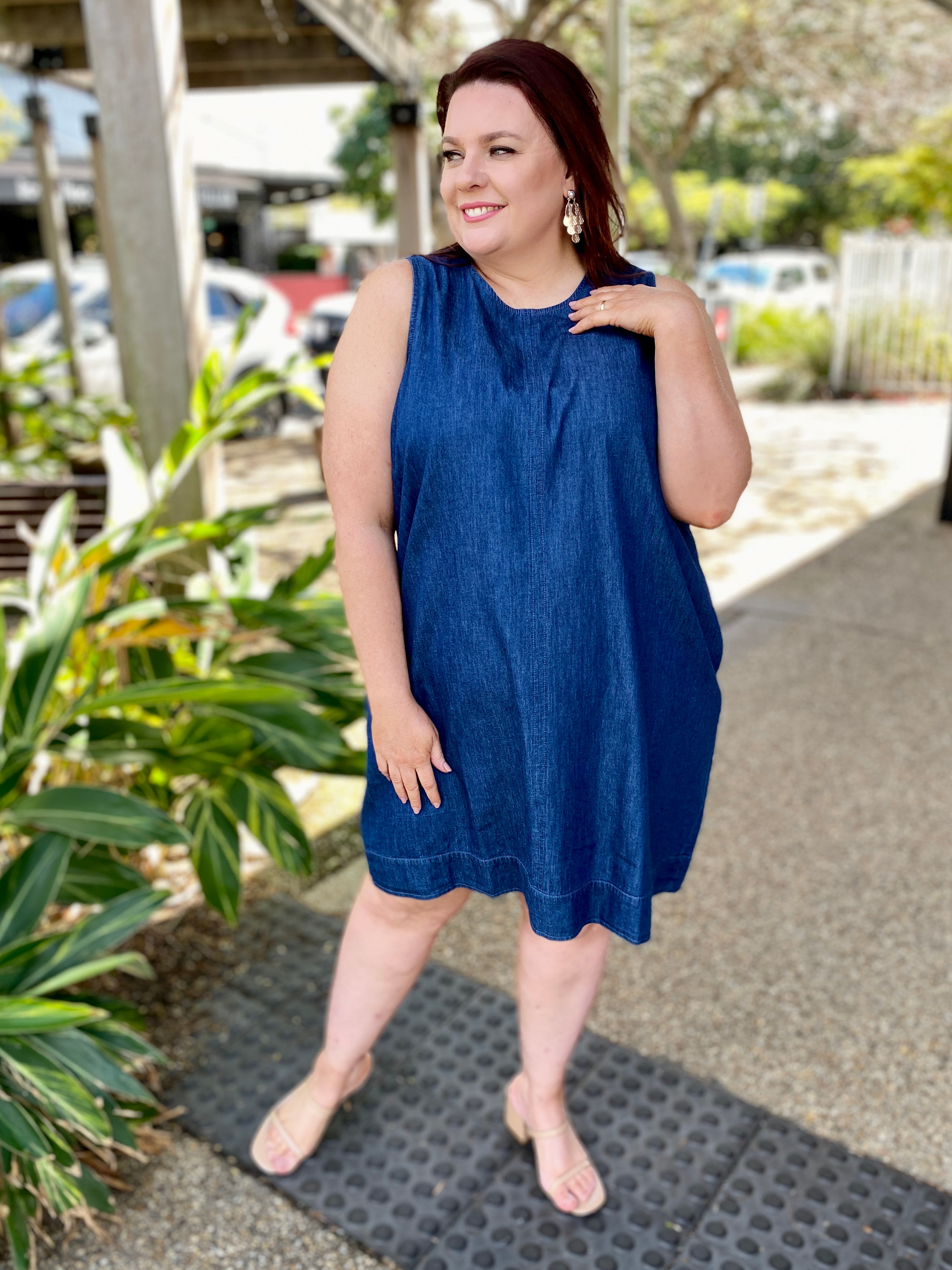 Melenia Denim Tank Dress