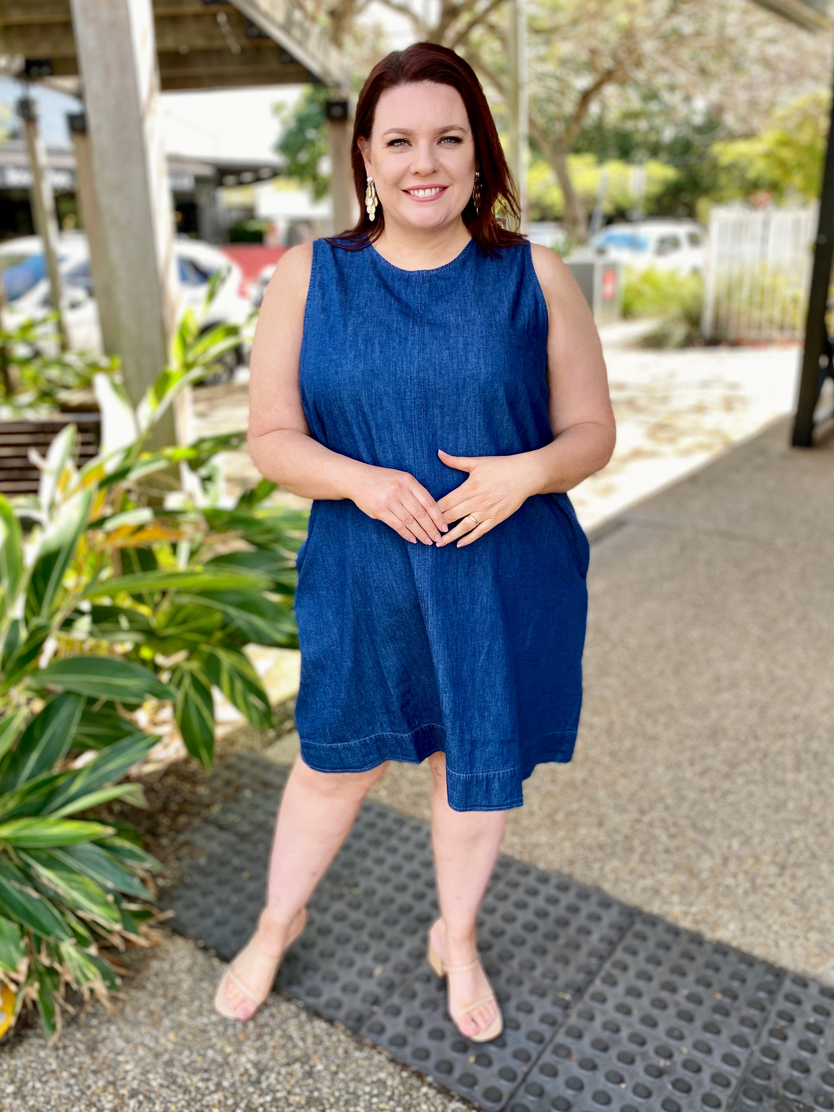 Melenia Denim Tank Dress
