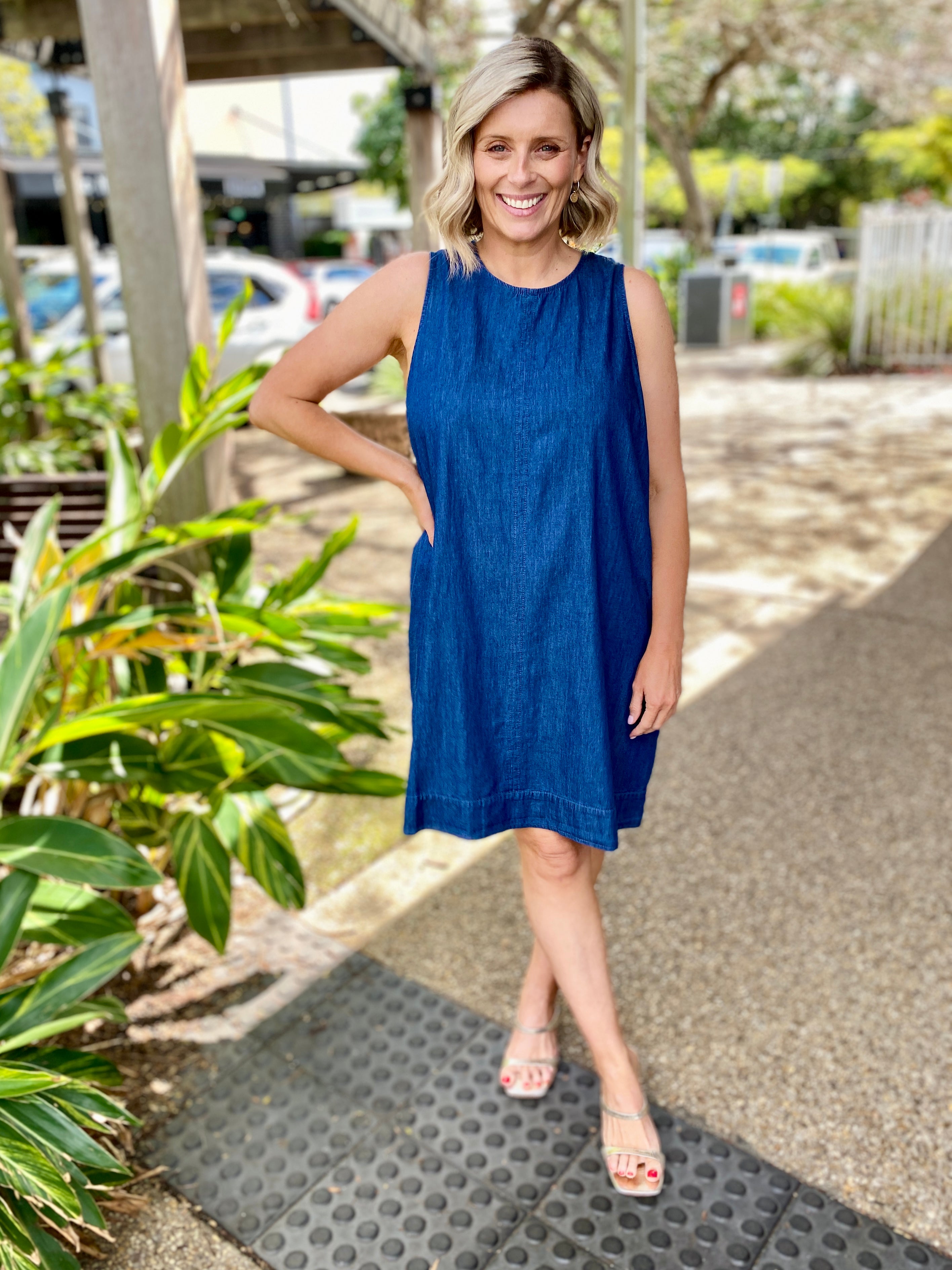Melenia Denim Tank Dress