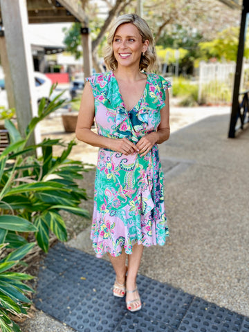 Pia Wrap Dress – Paisley Dream