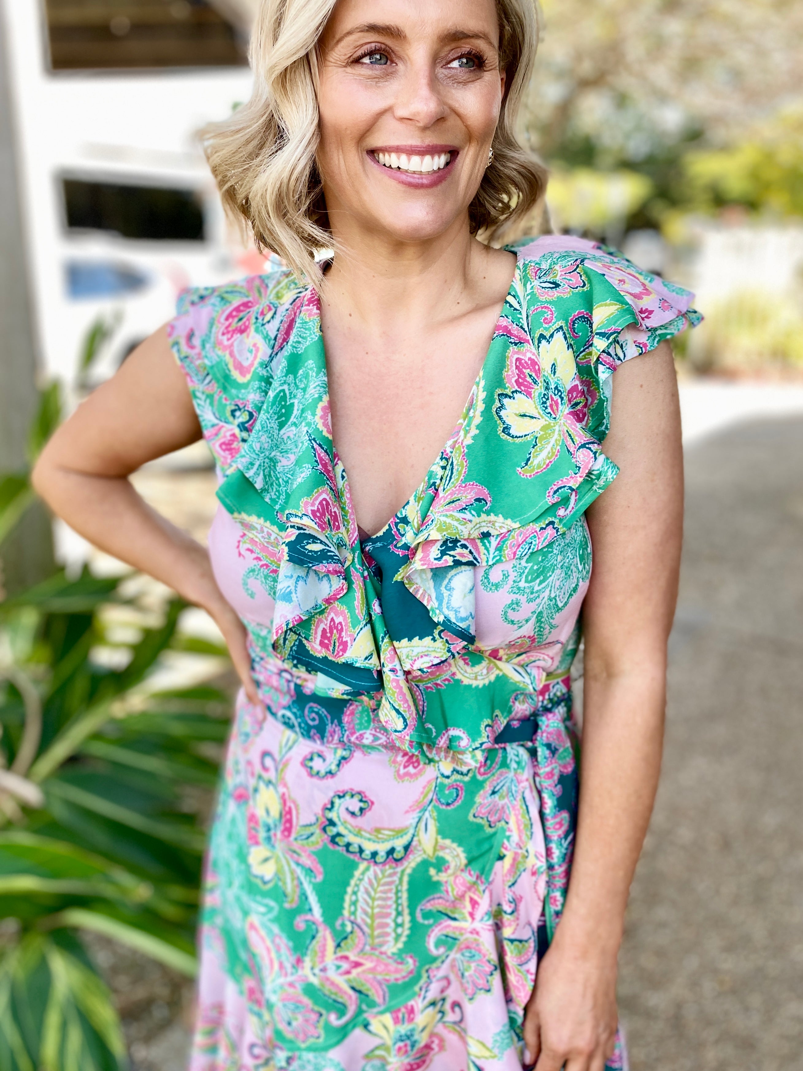 Pia Wrap Dress – Paisley Dream