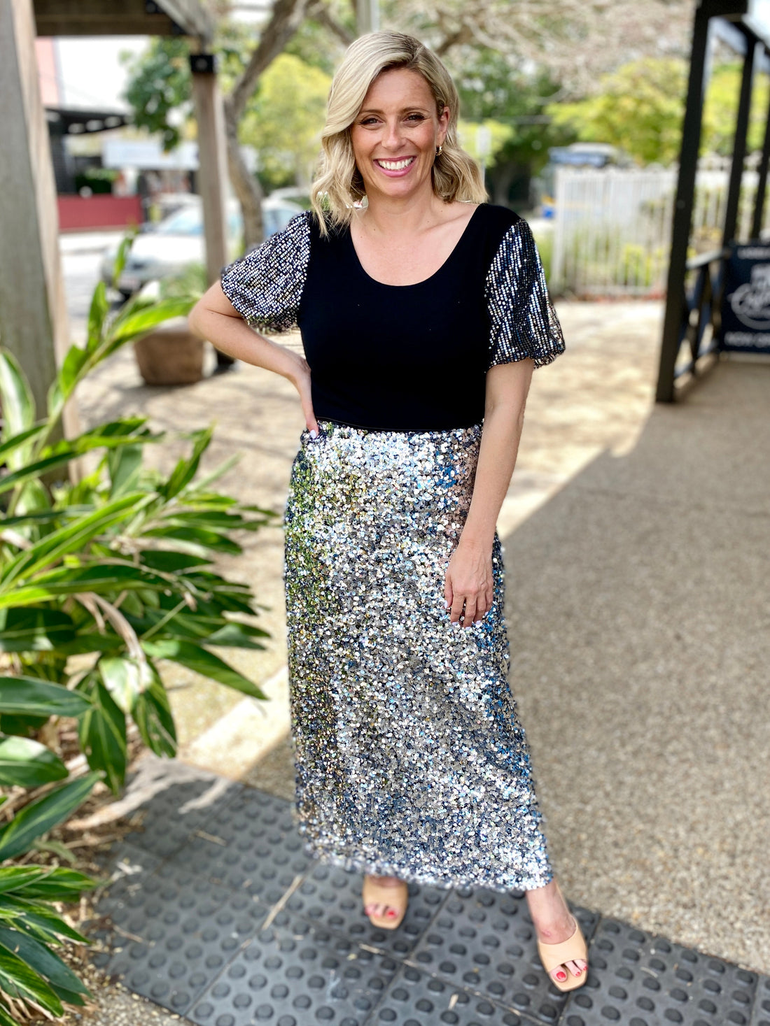 Paris Skirt – Silver Sequin