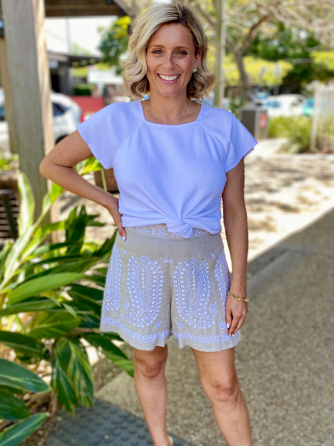 June Knit Top – White