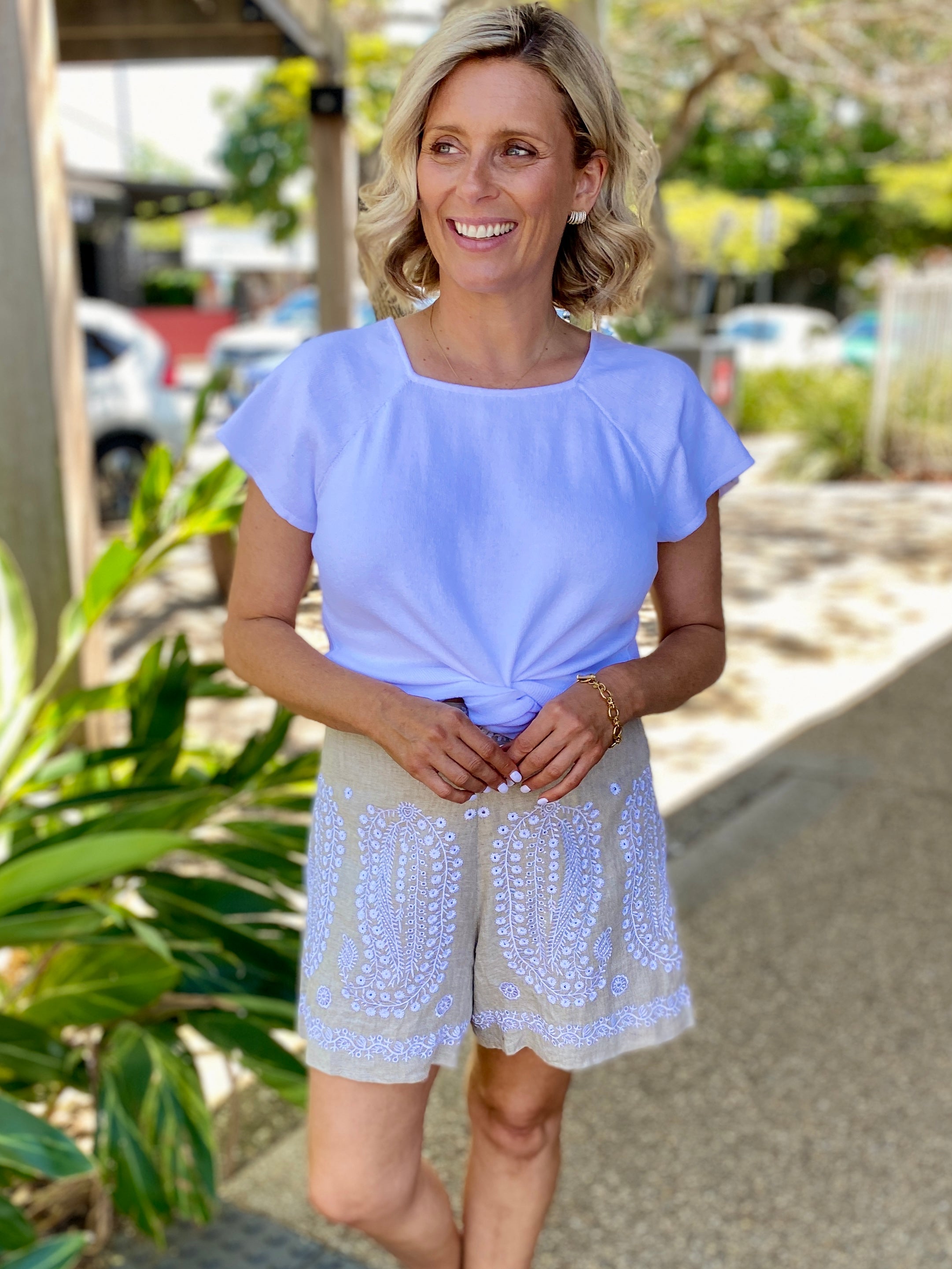 June Knit Top – White