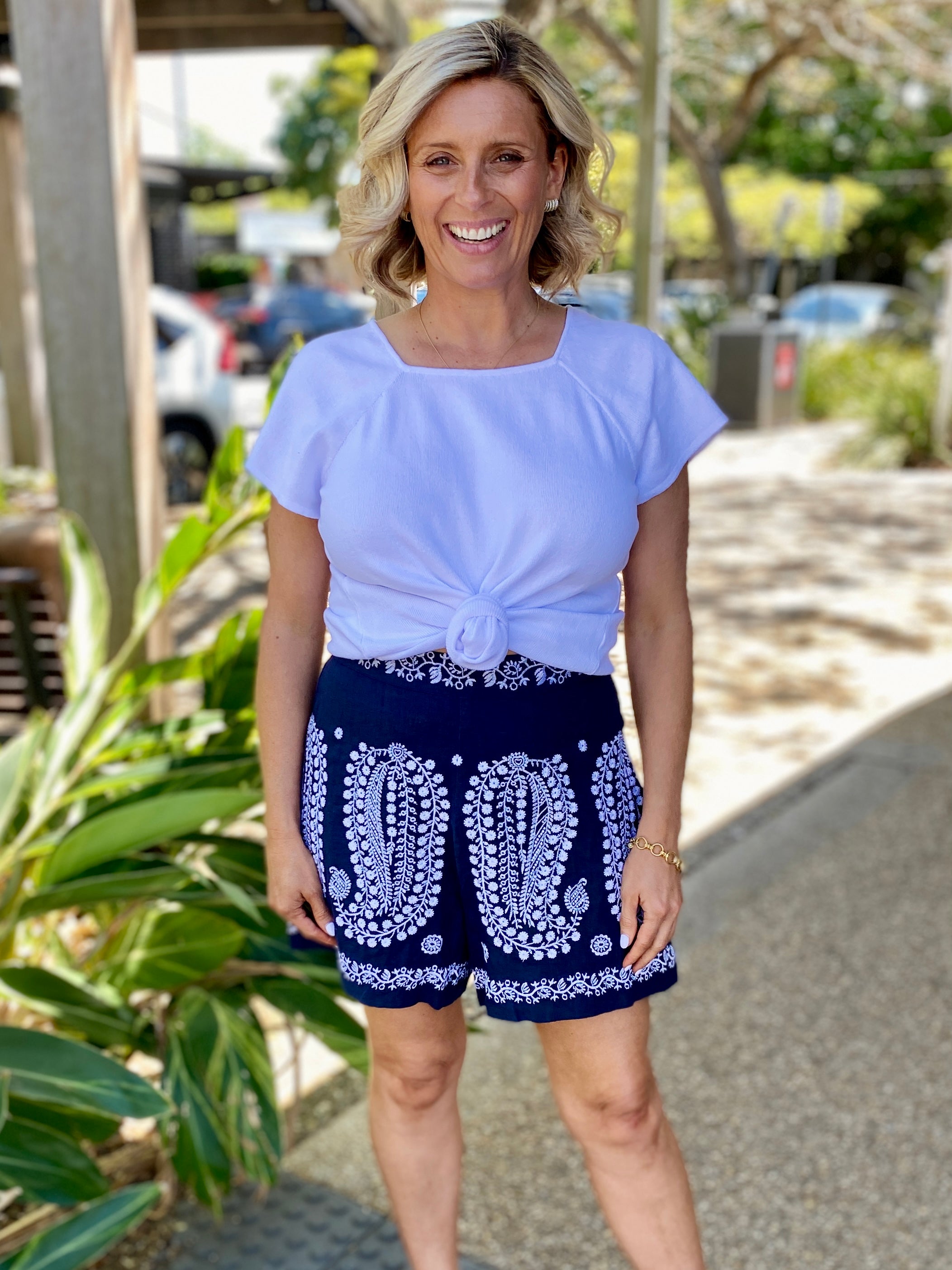 June Knit Top – White