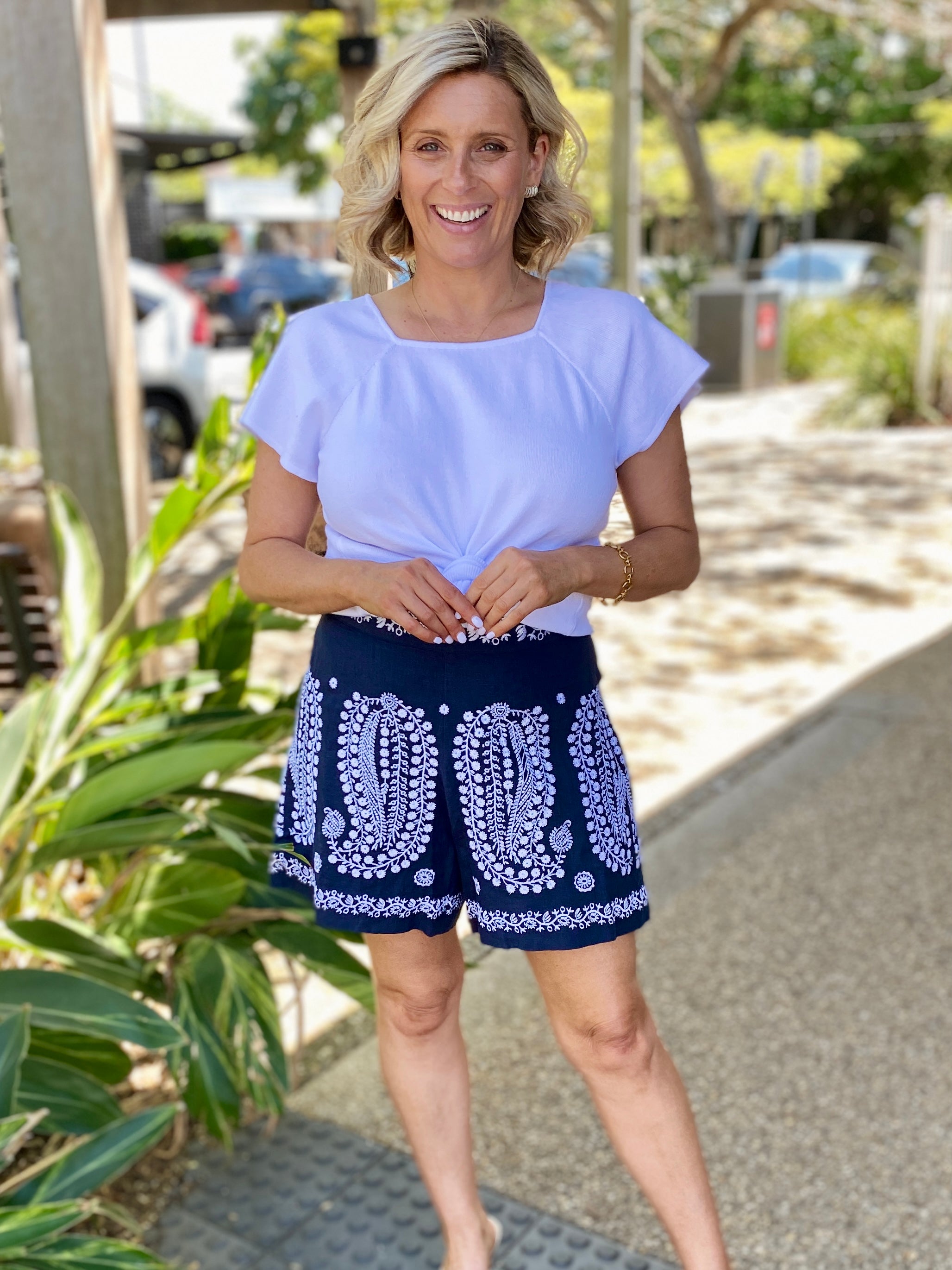 June Knit Top – White
