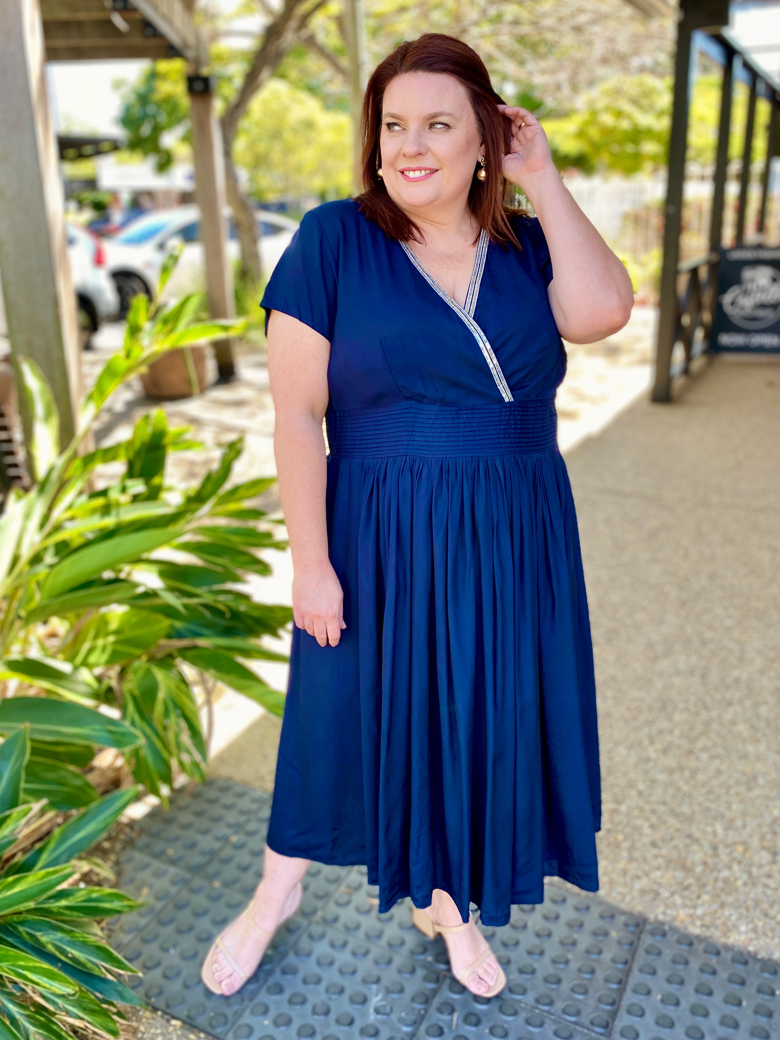 Beth Lux Dress – Navy