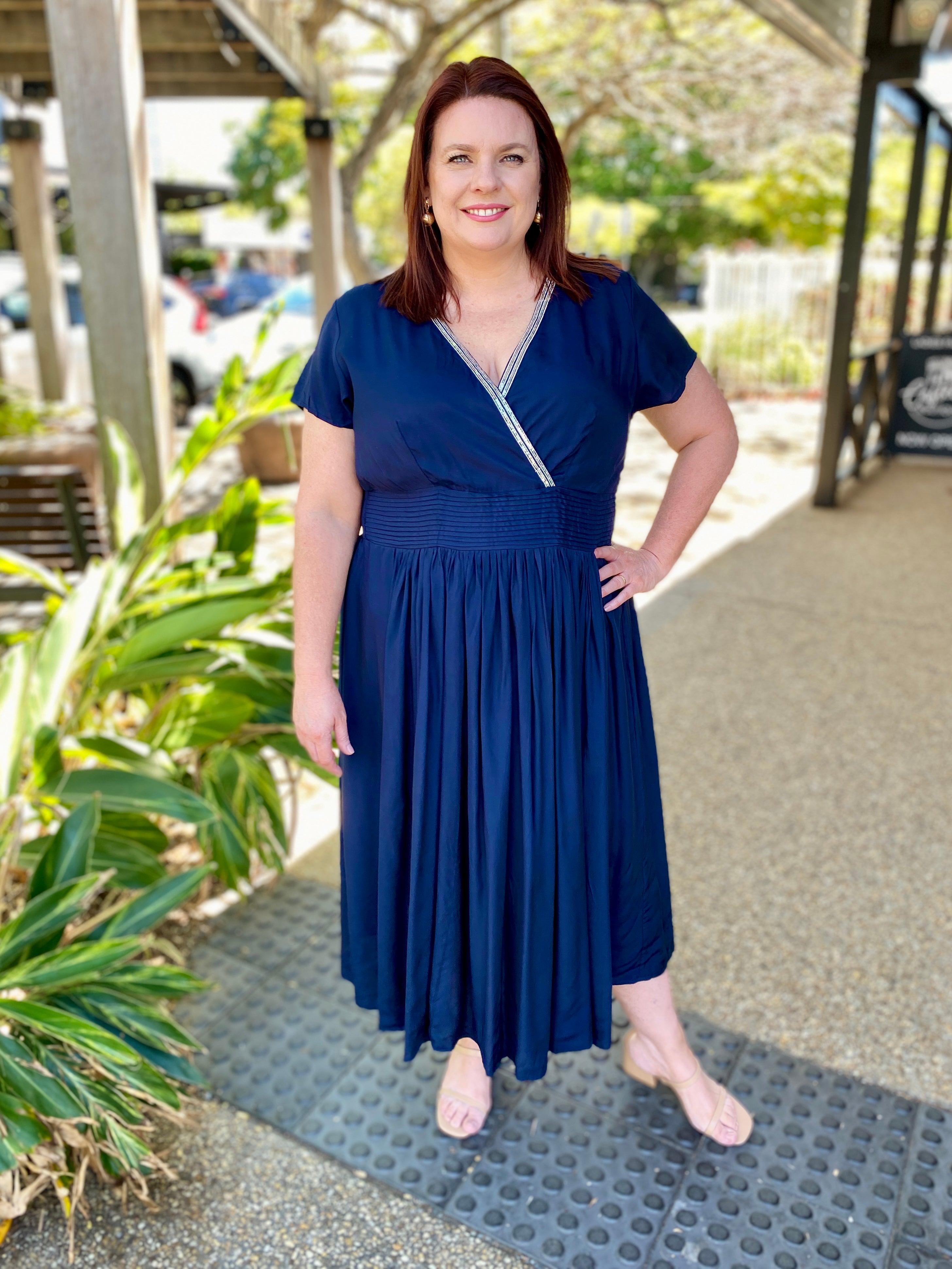 Beth Lux Dress – Navy