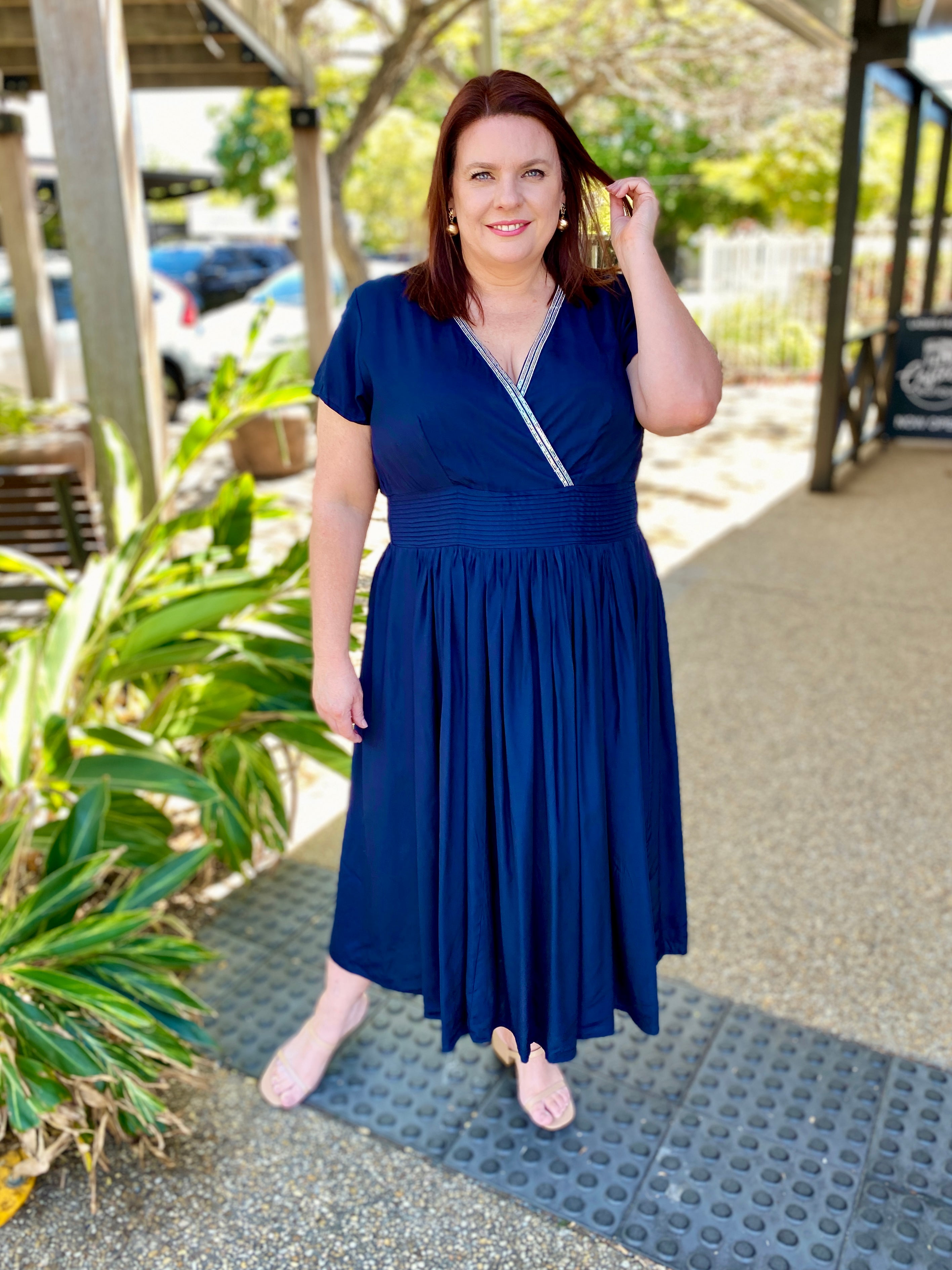 Beth Lux Dress – Navy