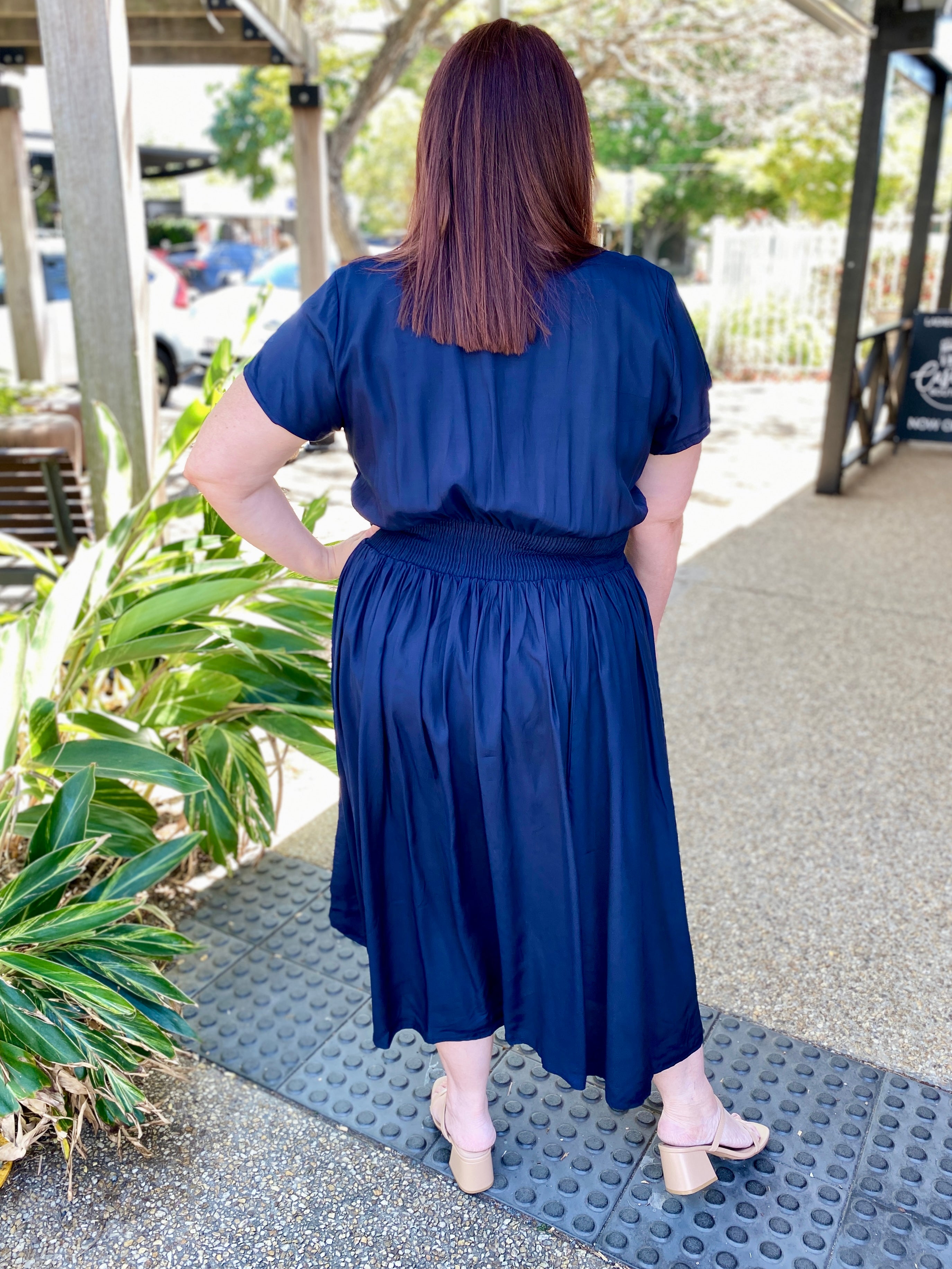 Beth Lux Dress – Navy