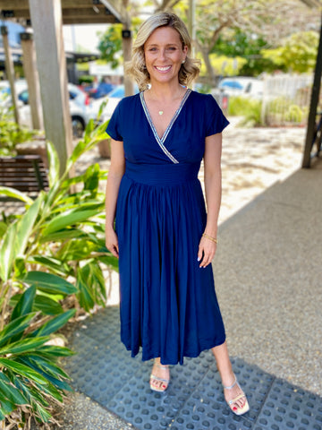 Beth Lux Dress – Navy