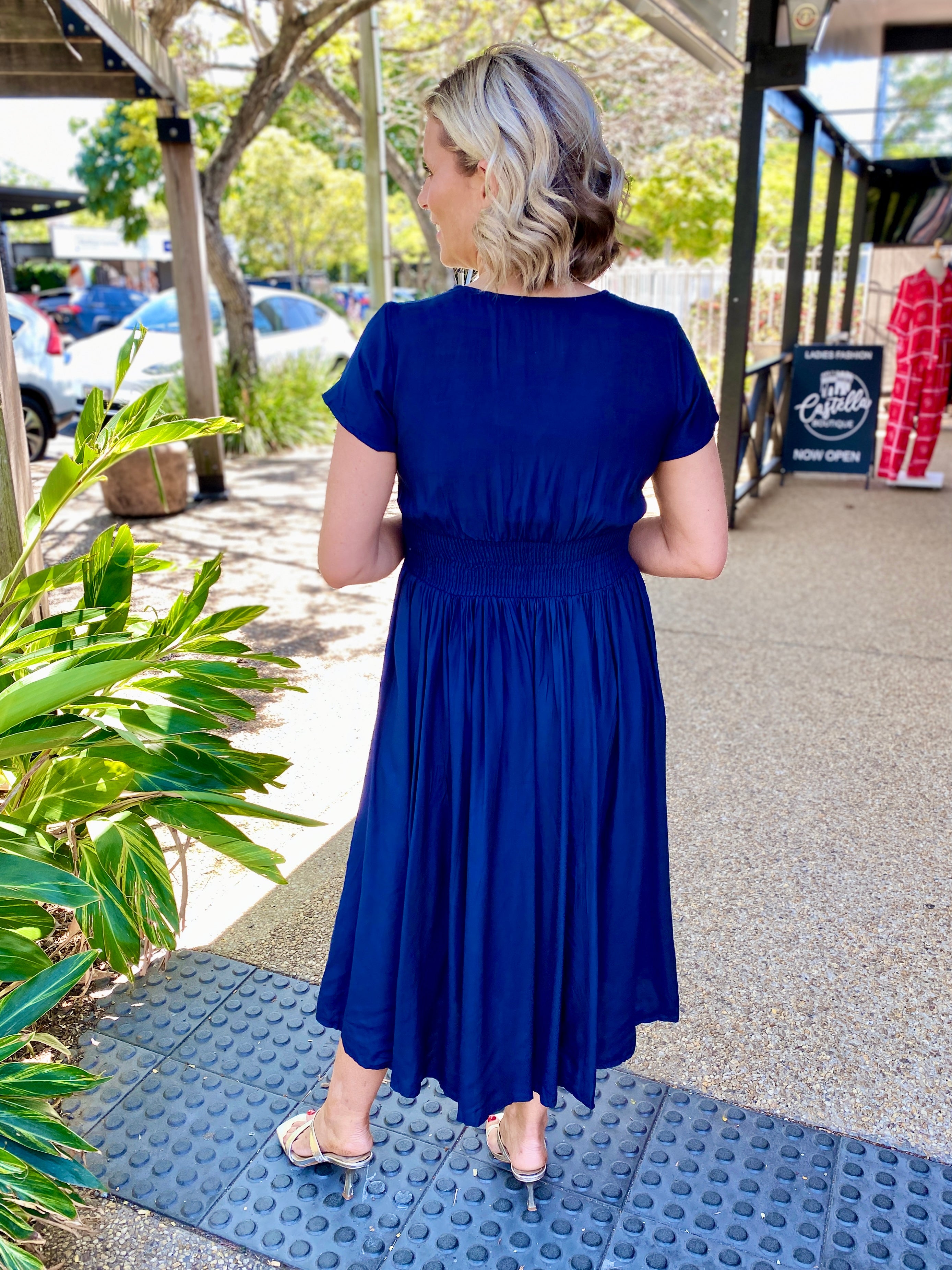 Beth Lux Dress – Navy