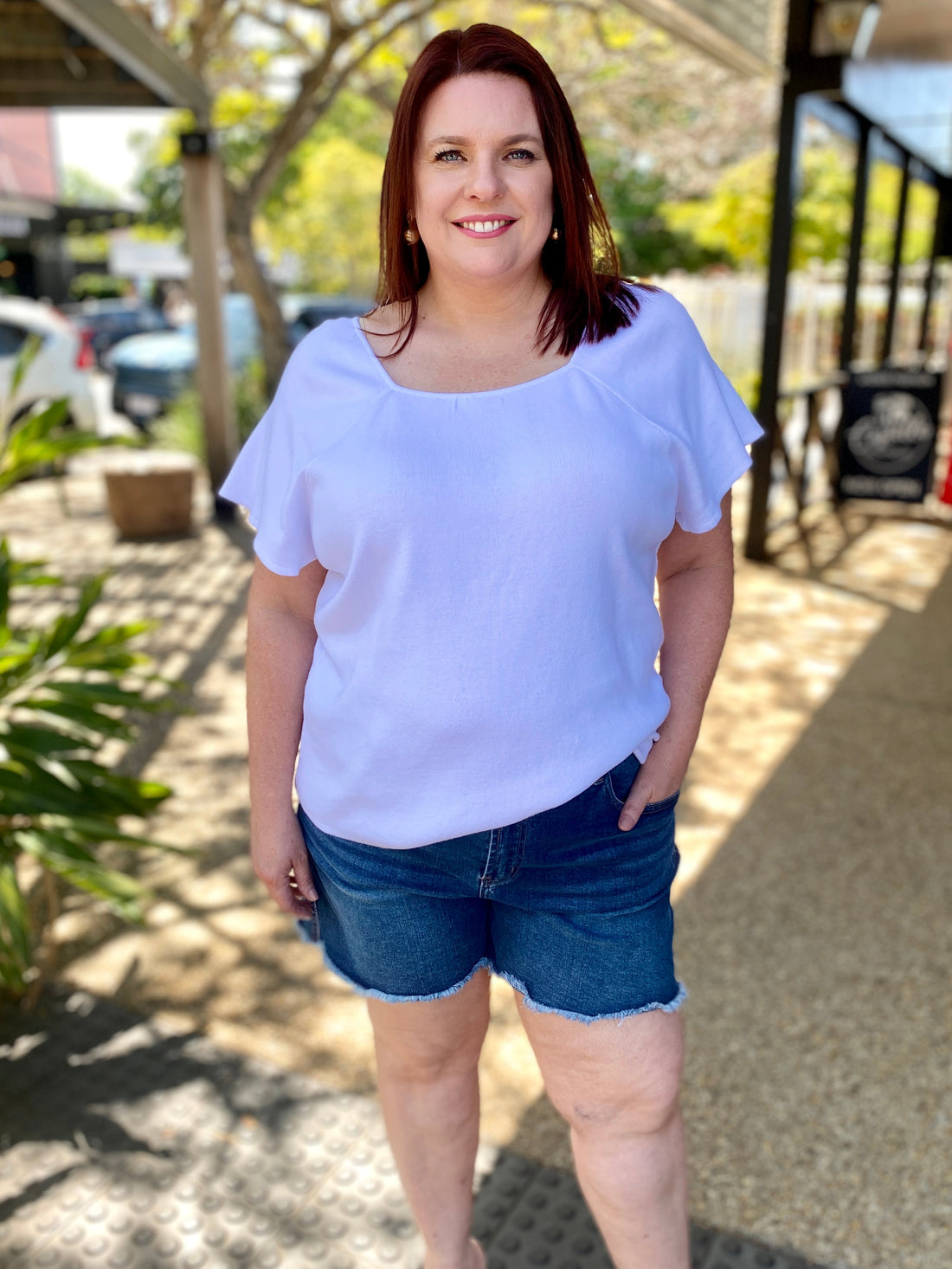 June Knit Top – White