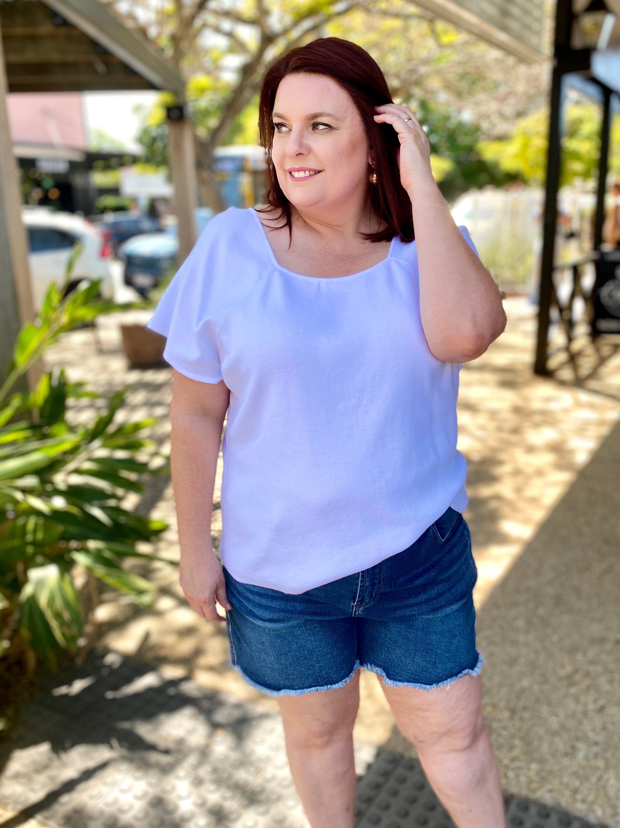 June Knit Top – White