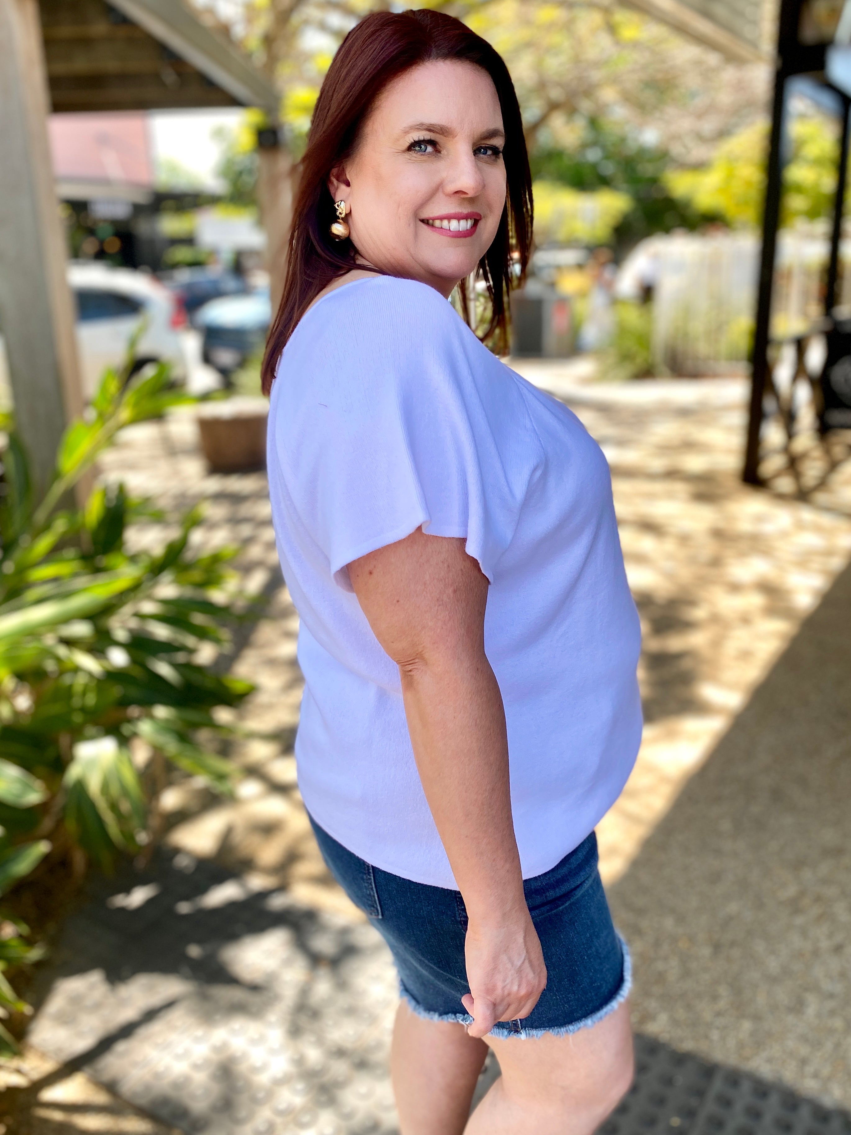 June Knit Top – White