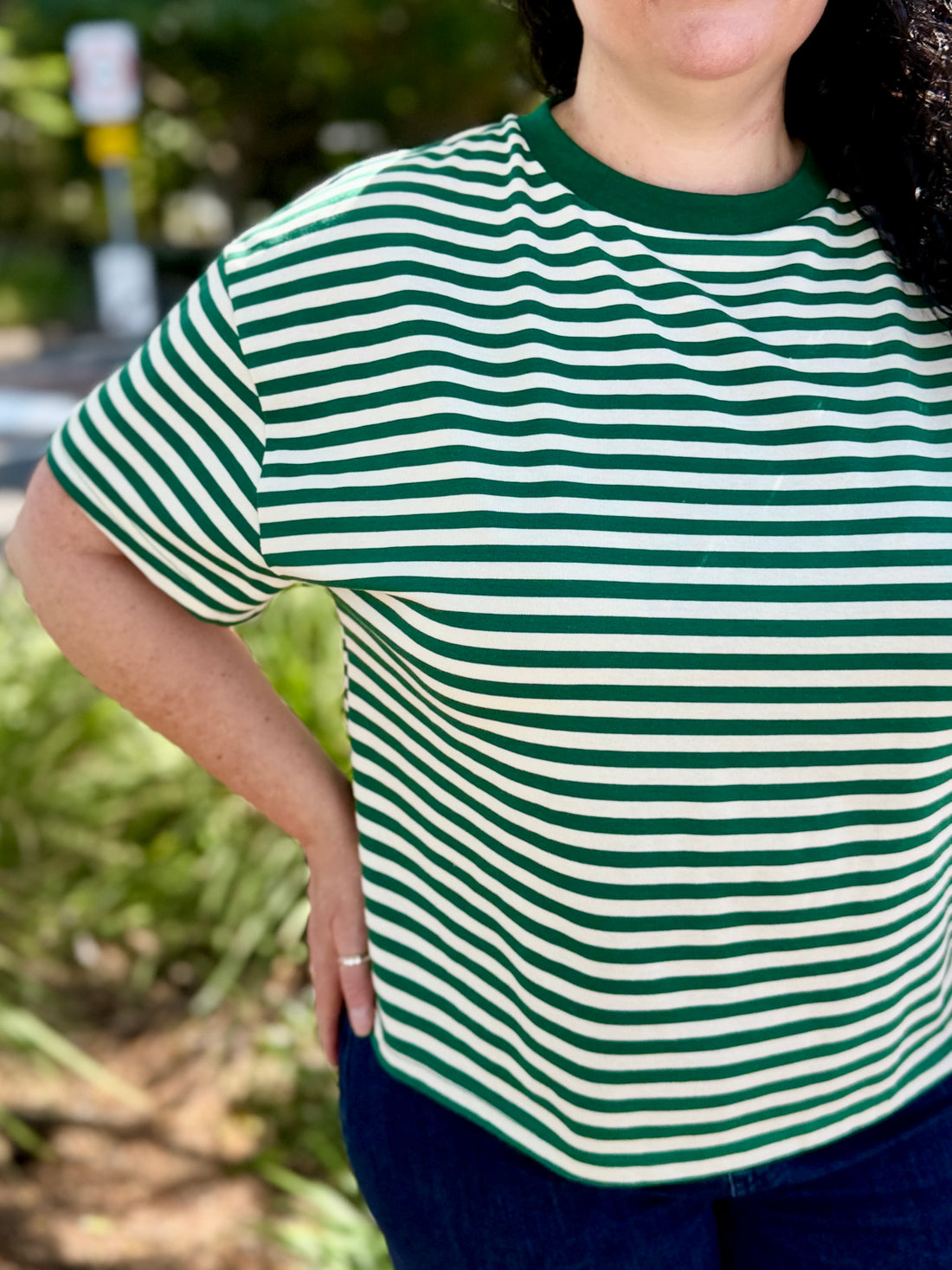 Jenny Tee - Green/Beige