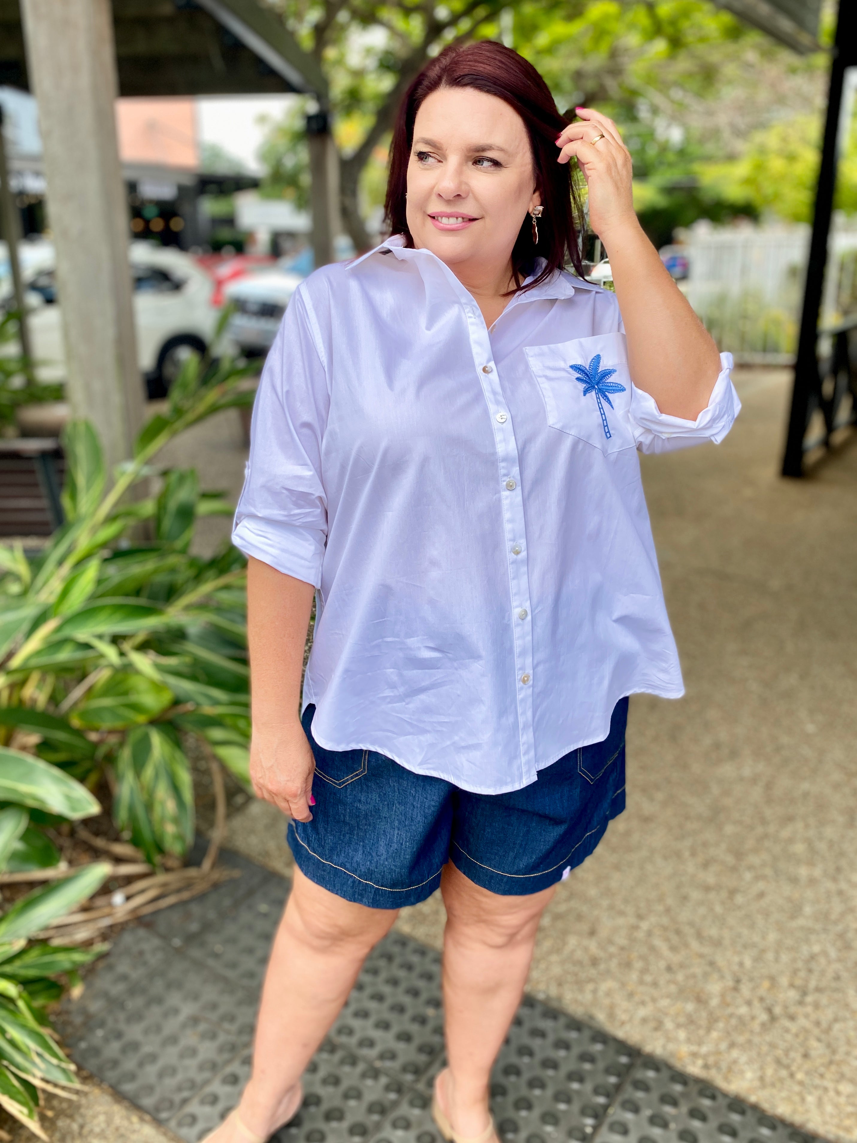 Alannah Shirt – White/Blue