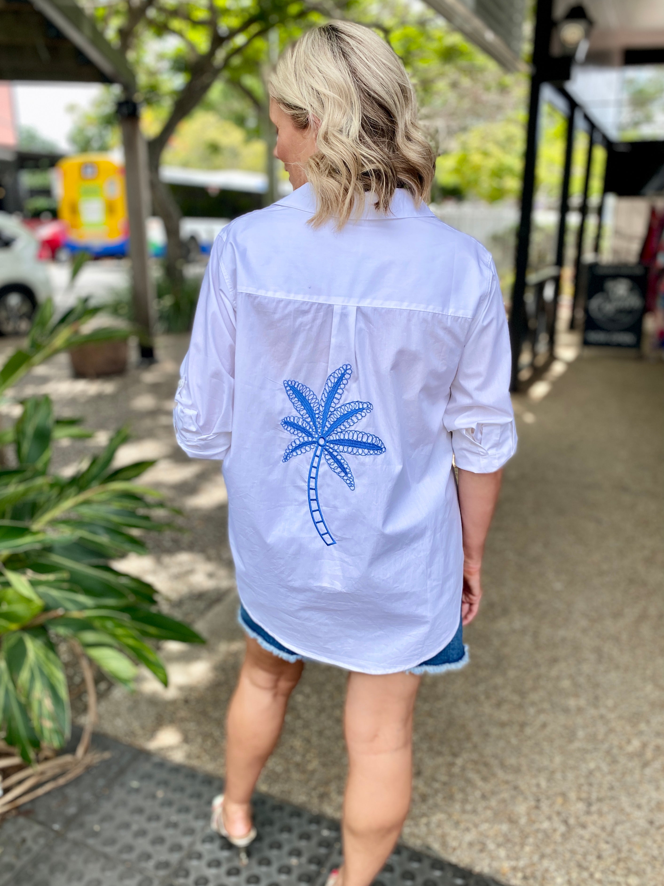 Alannah Shirt – White/Blue