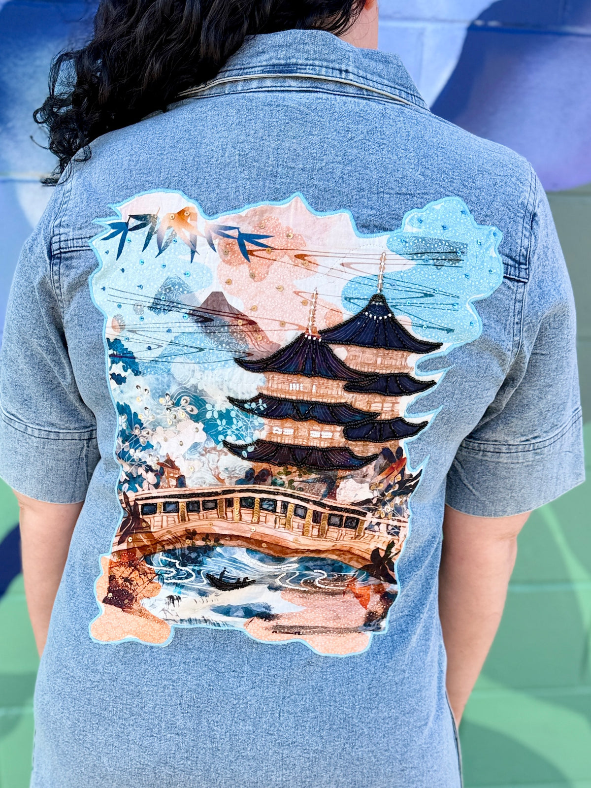 Nanjing Dress - Denim Patch