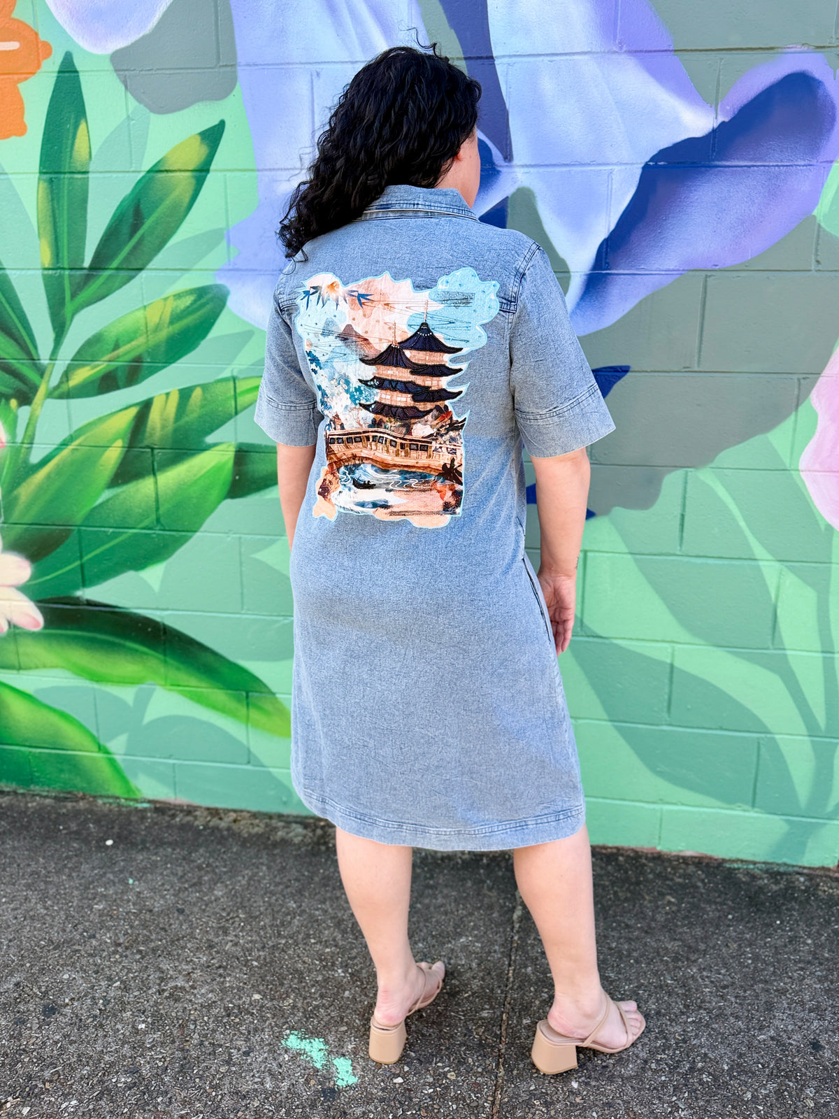 Nanjing Dress - Denim Patch