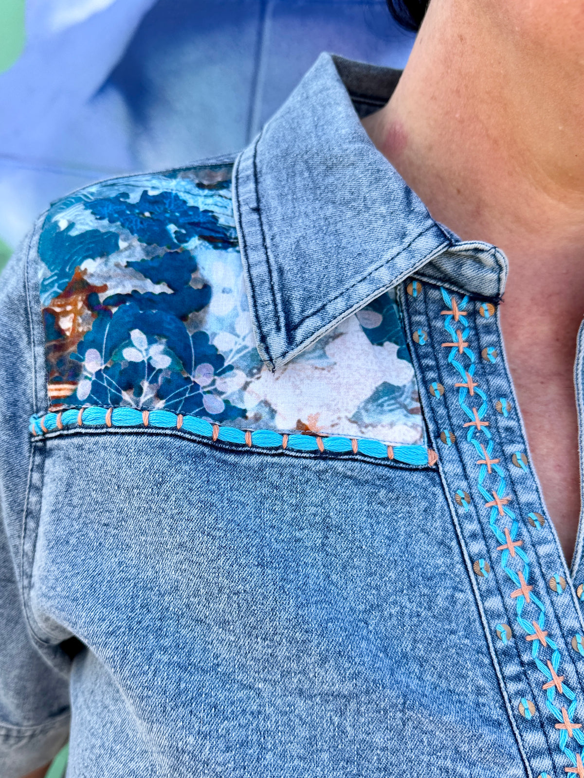 Nanjing Dress - Denim Patch