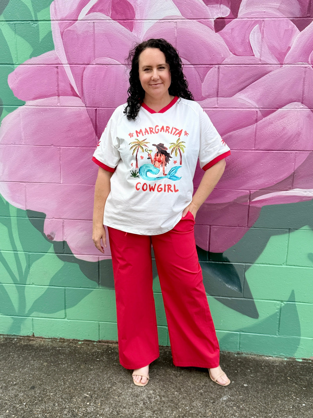 Margs Cowgirl Tee - White