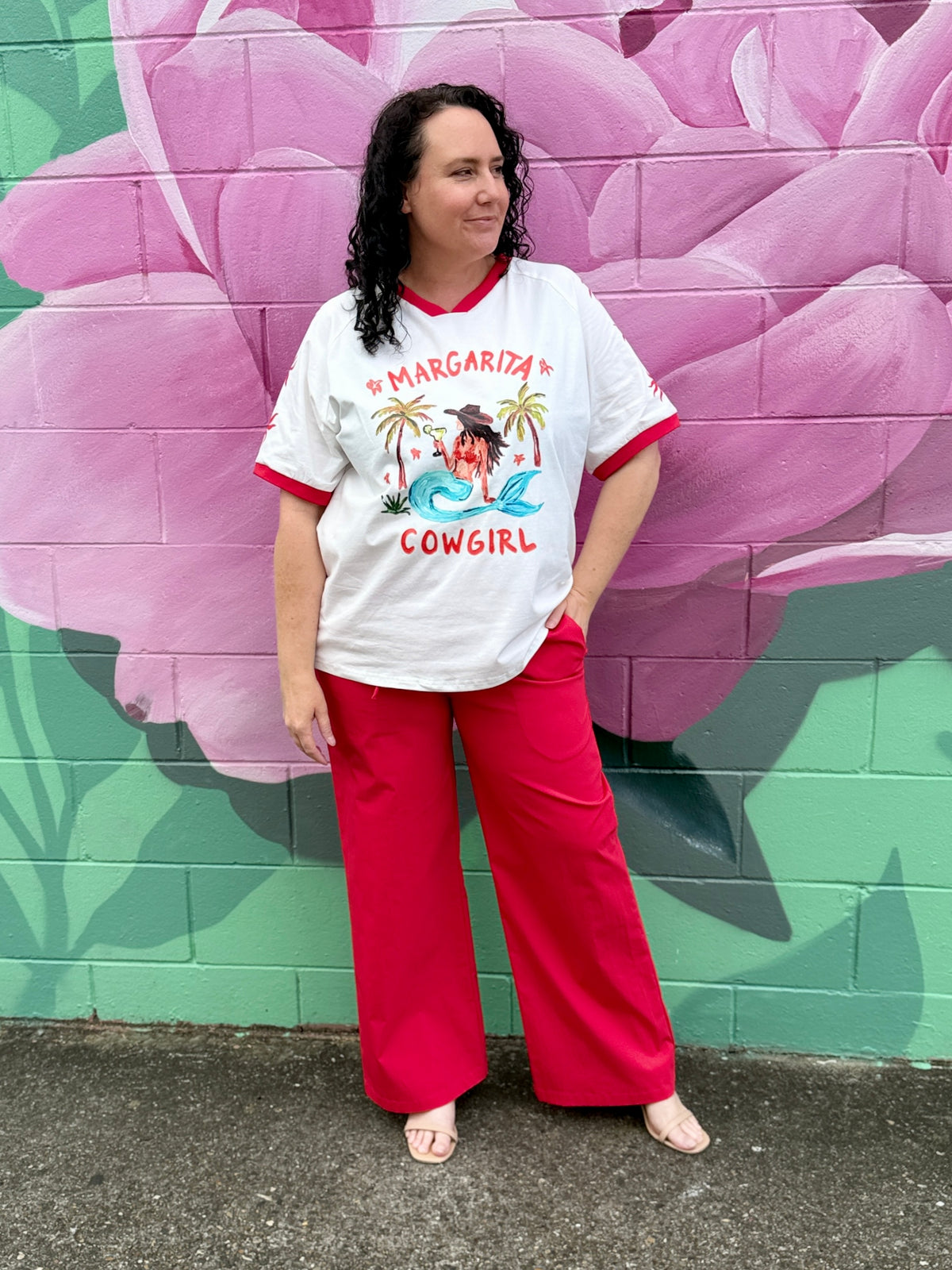 Margs Cowgirl Tee - White