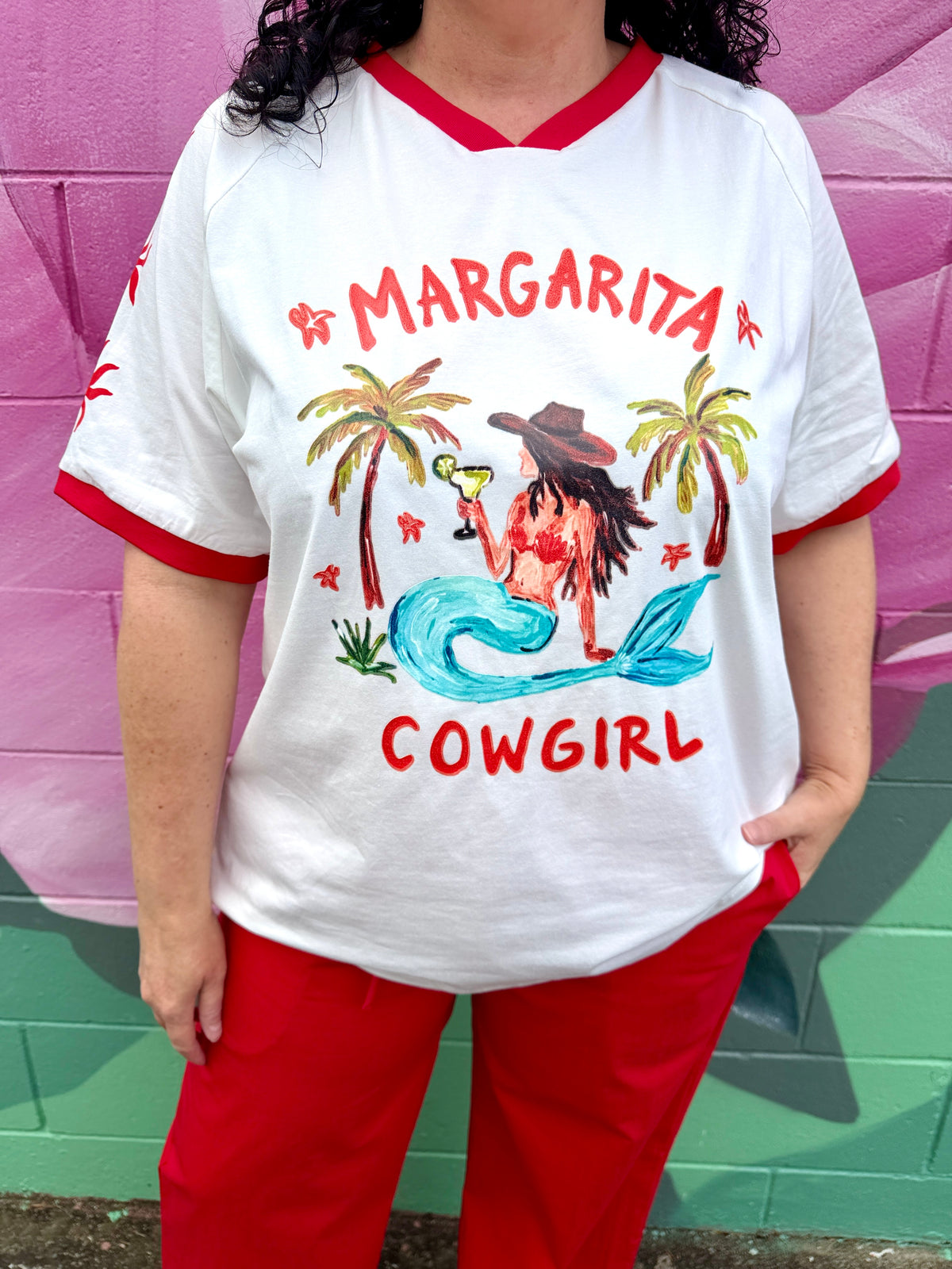 Margs Cowgirl Tee - White