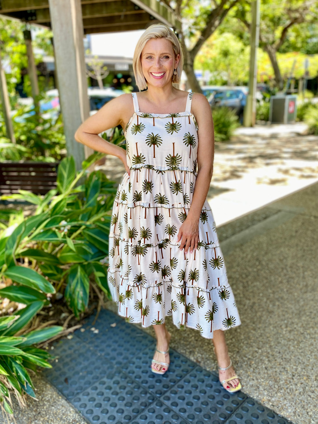Alita Dress – Ivory Palm