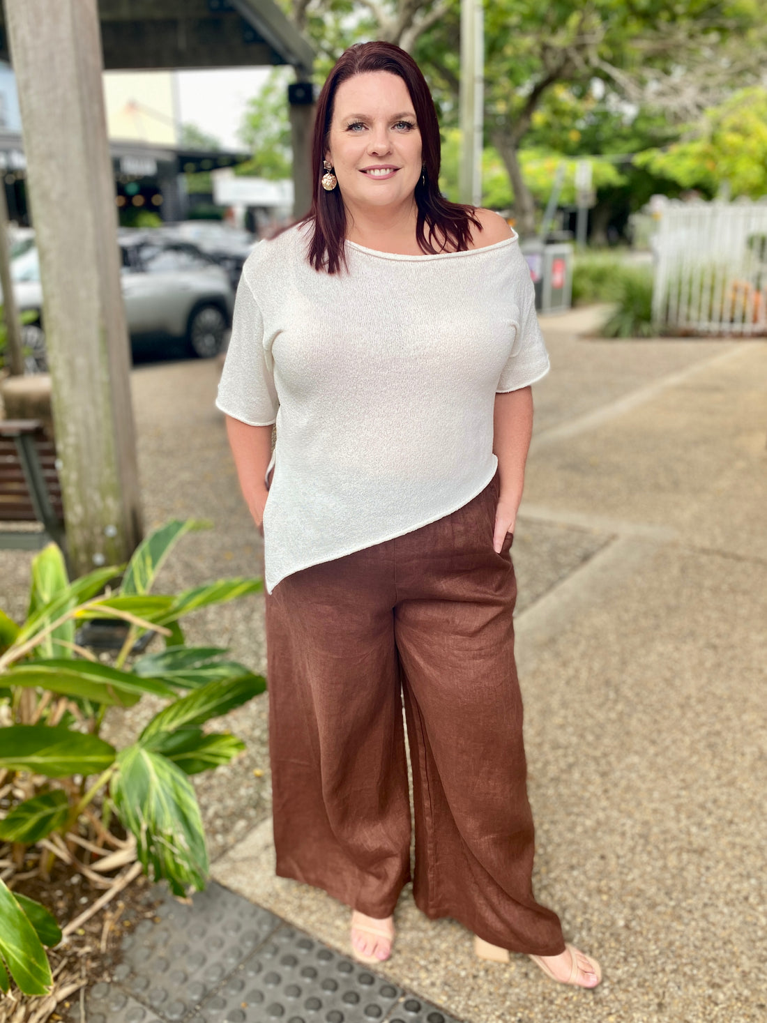 Paige Linen Pant – Choc
