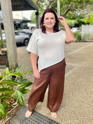 Paige Linen Pant – Choc