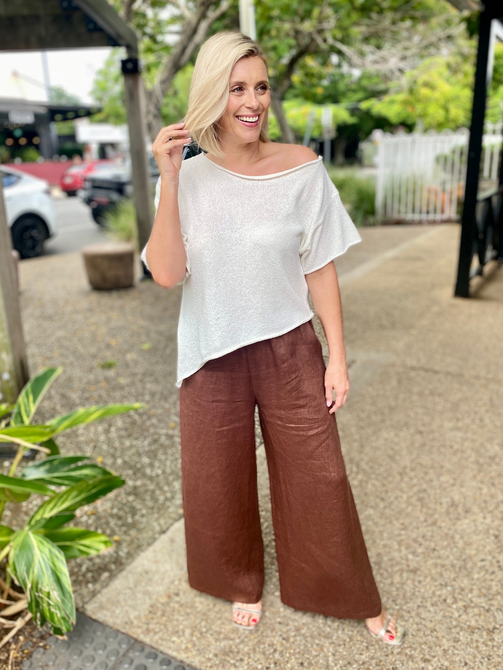 Paige Linen Pant – Choc