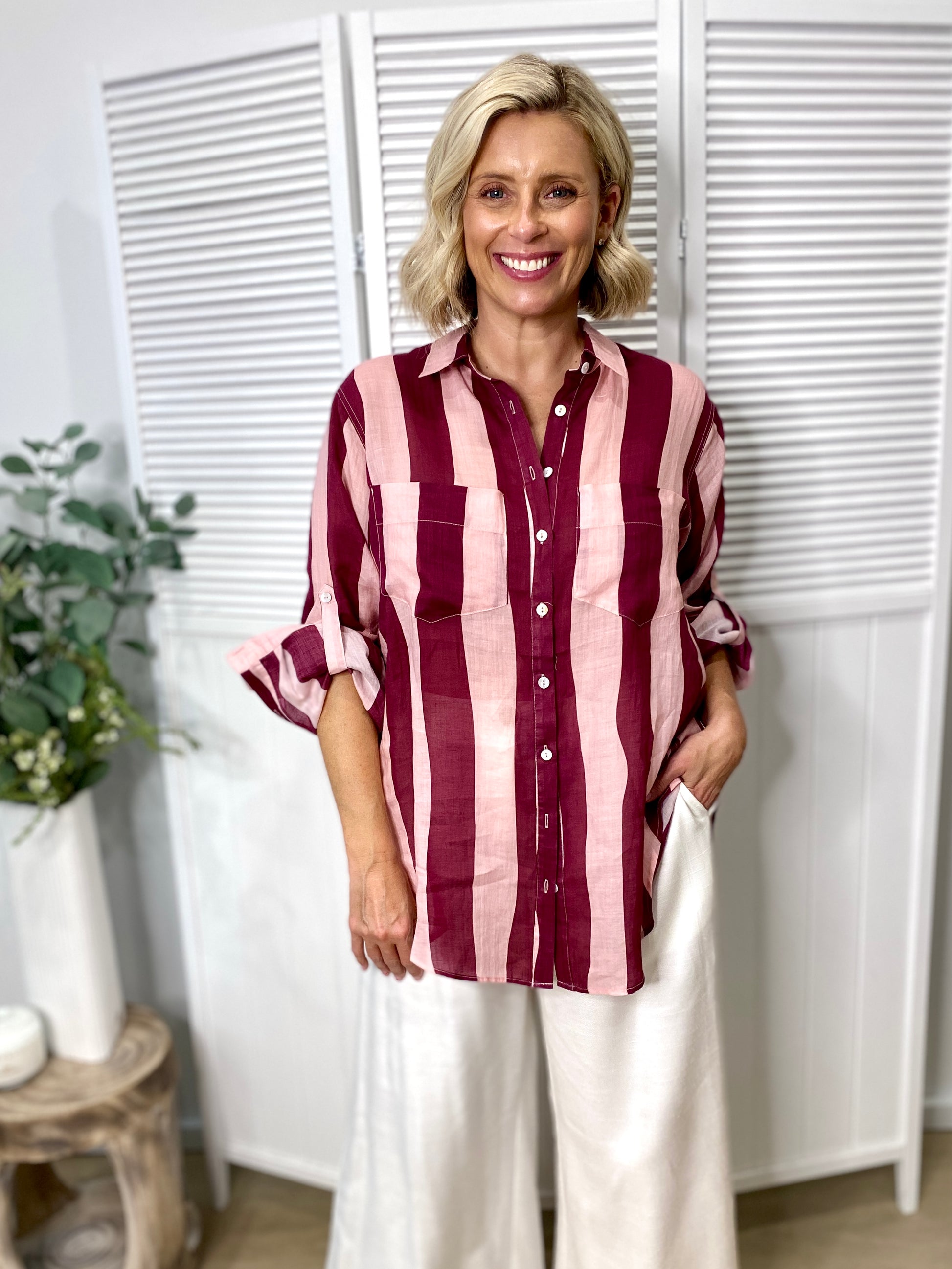 Raven Shirt – Burg/Pink