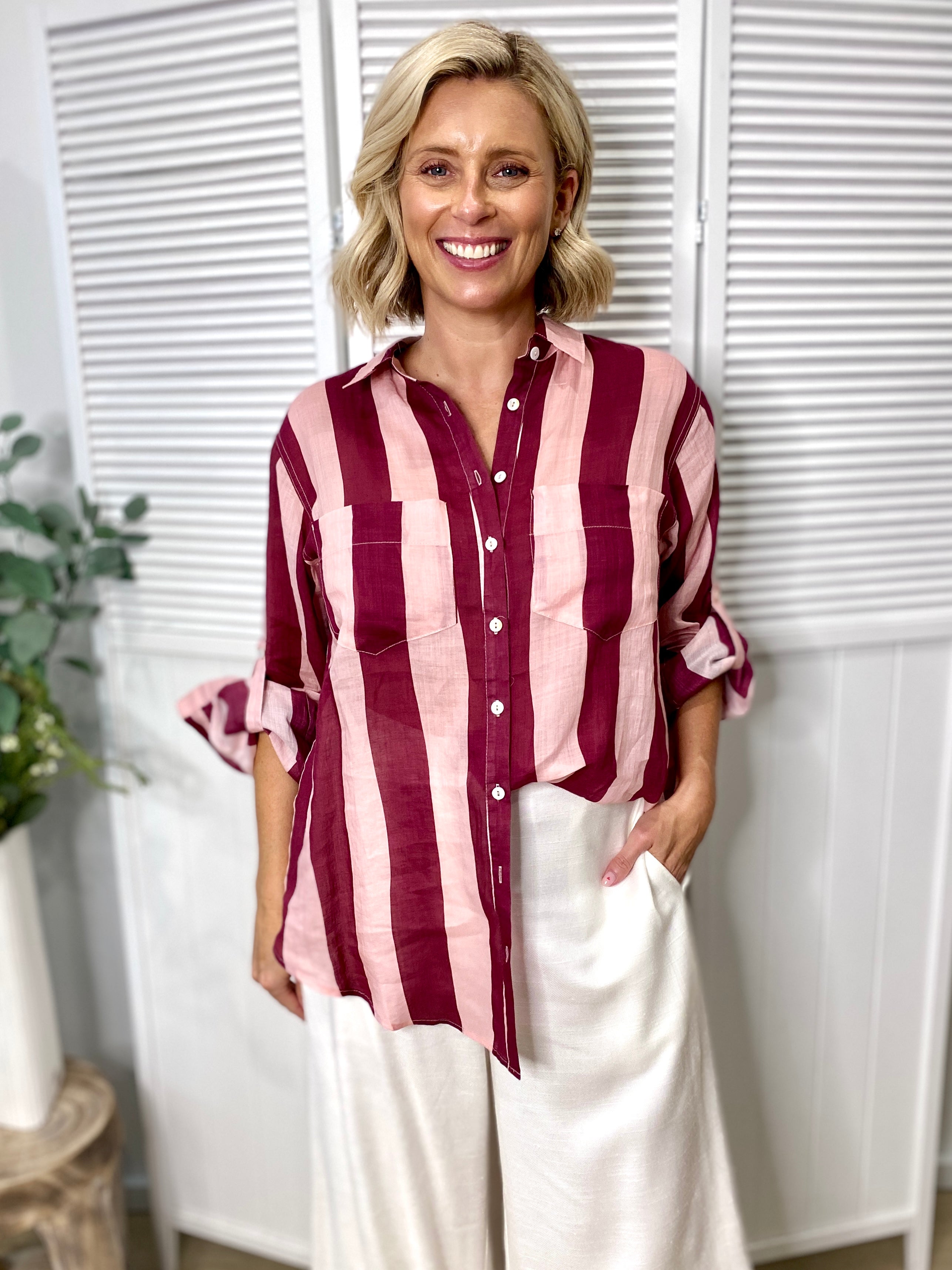 Raven Shirt – Burg/Pink
