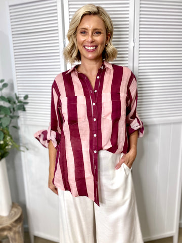 Raven Shirt – Burg/Pink