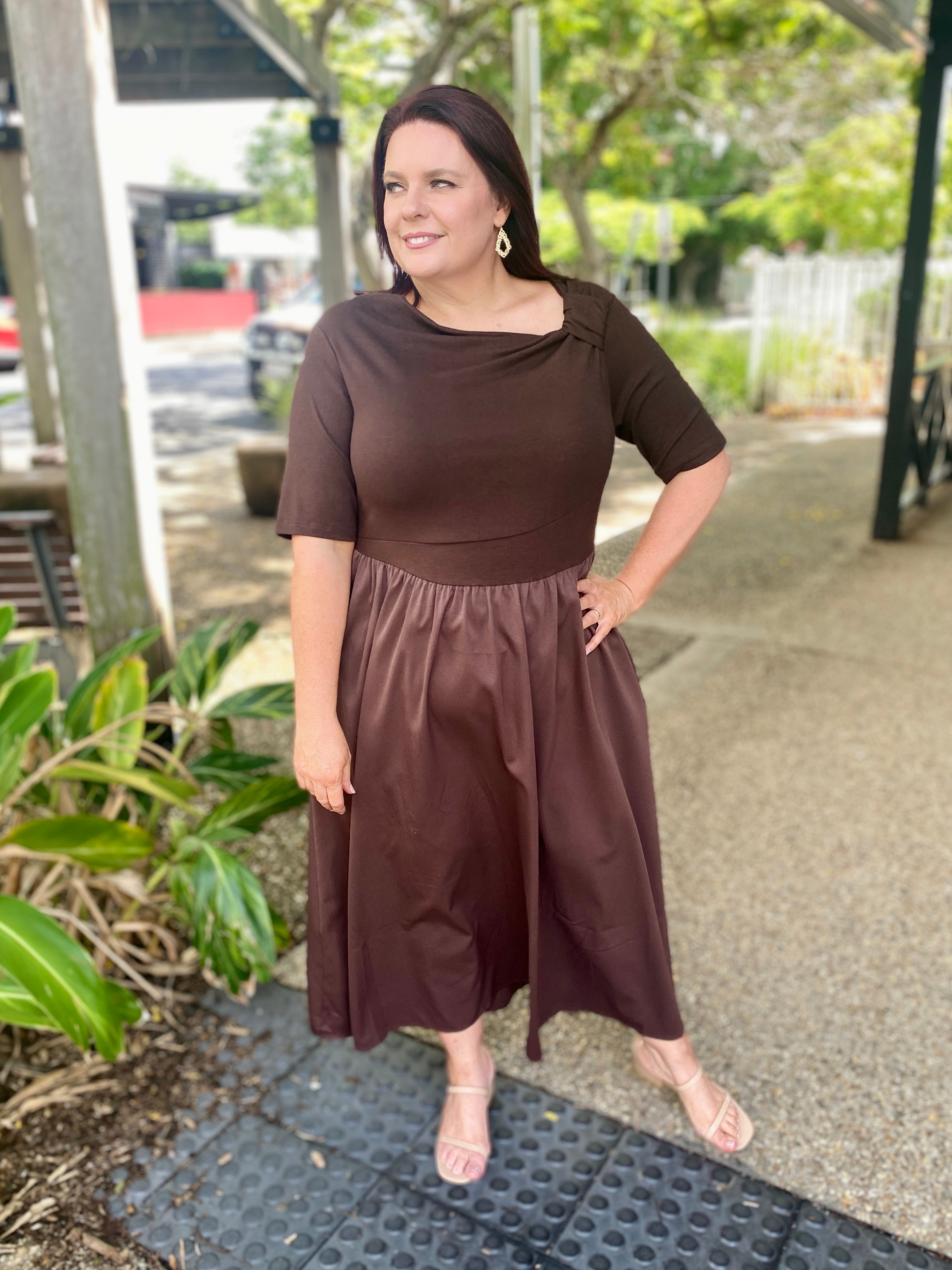 Miriam Midi Dress – Choc