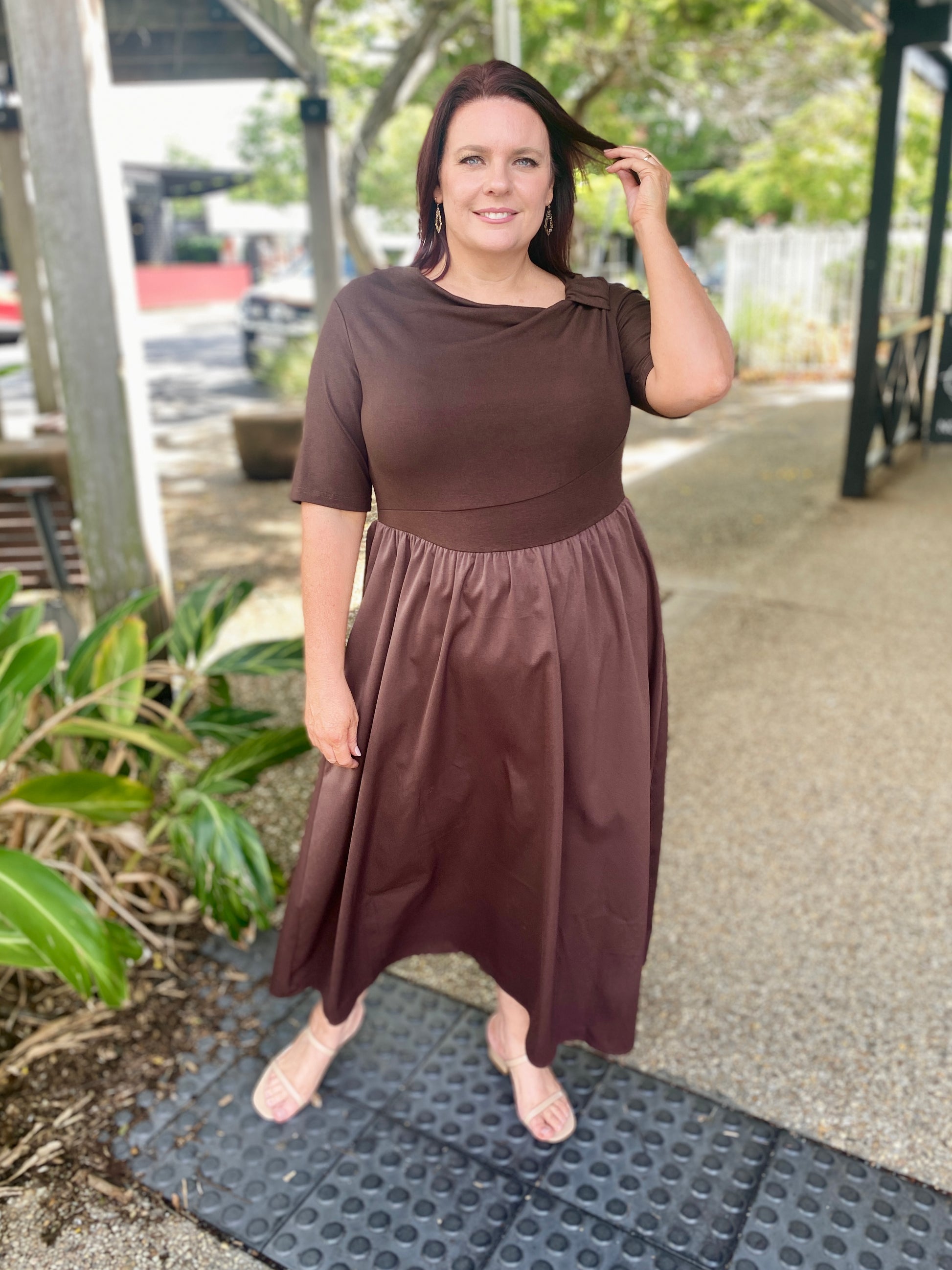 Miriam Midi Dress – Choc
