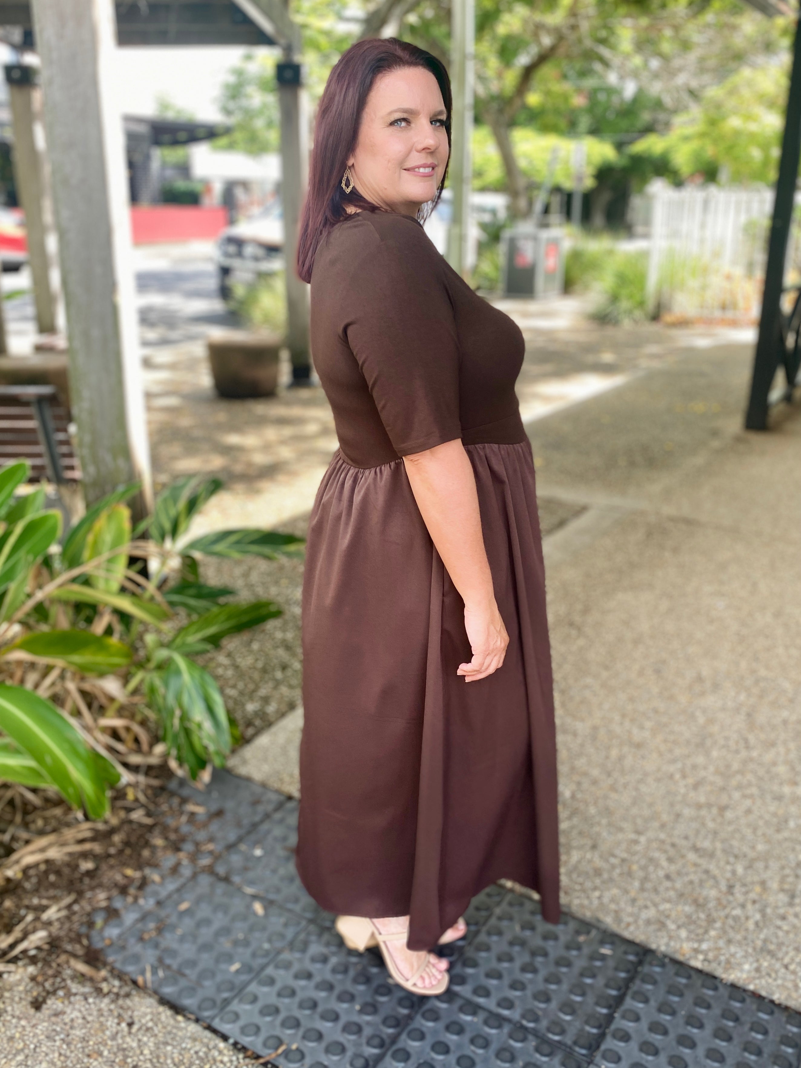 Miriam Midi Dress – Choc