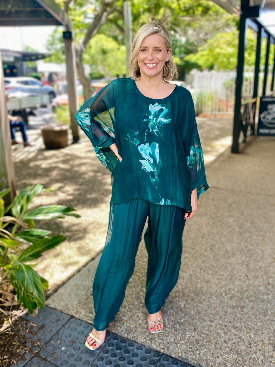 Venus Top – Emerald Floral