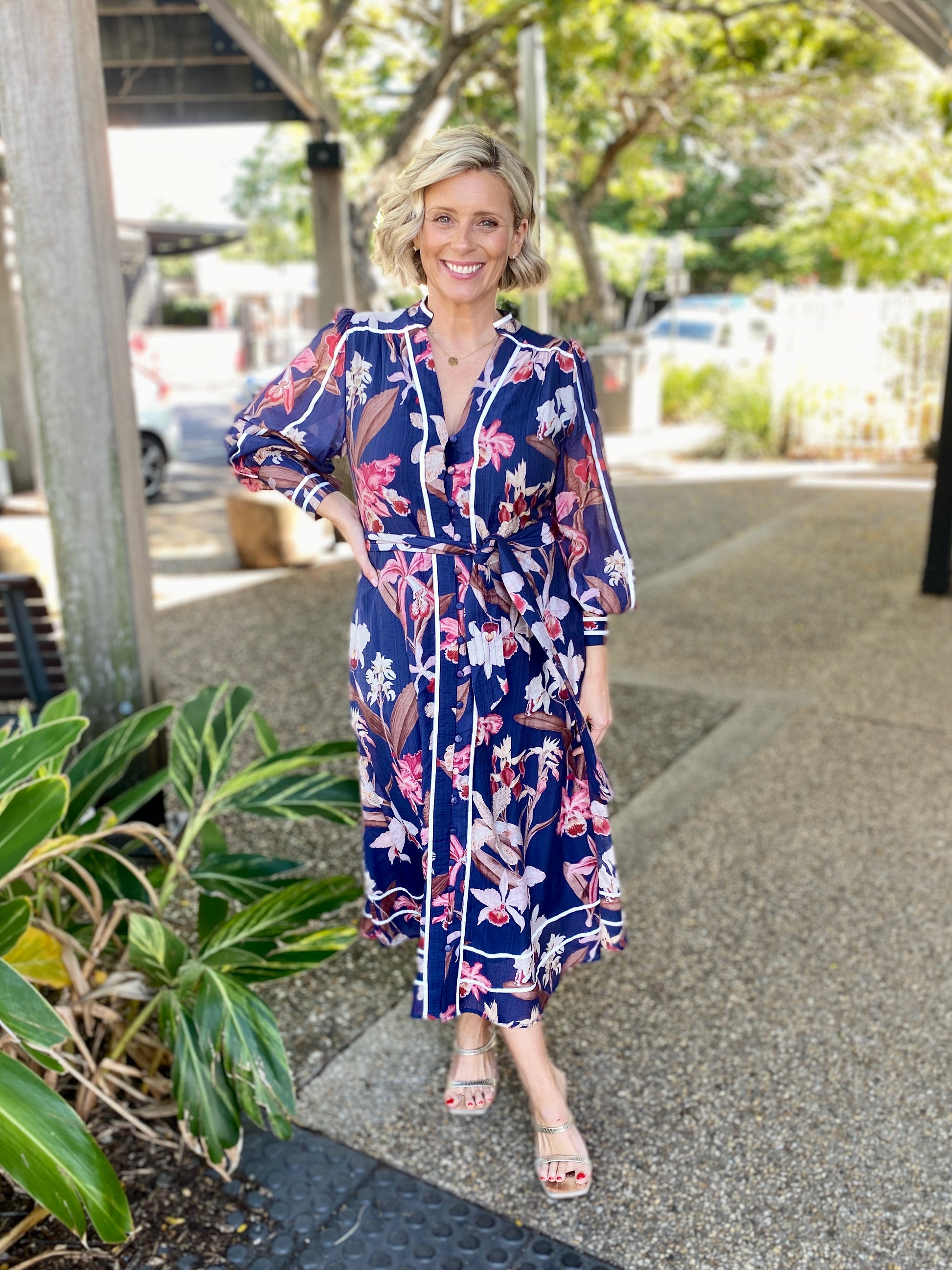 Eastley Dress – Navy Floral