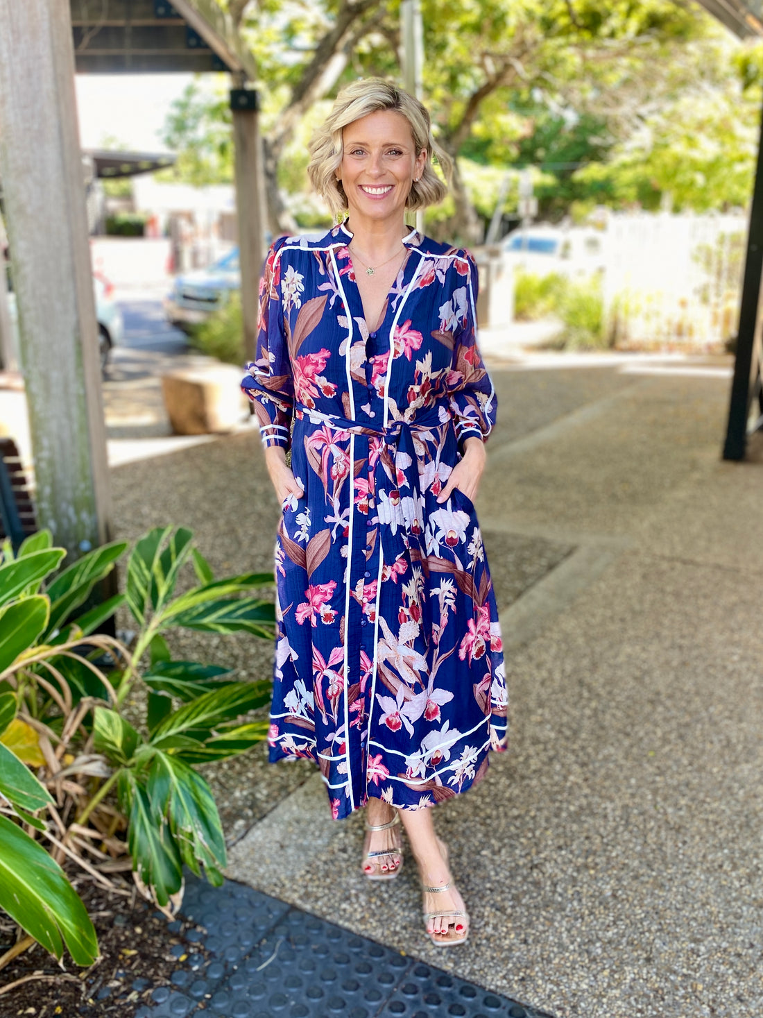 Eastley Dress – Navy Floral