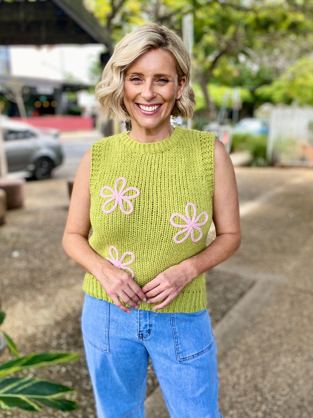 Mulan Knit Vest – Matcha