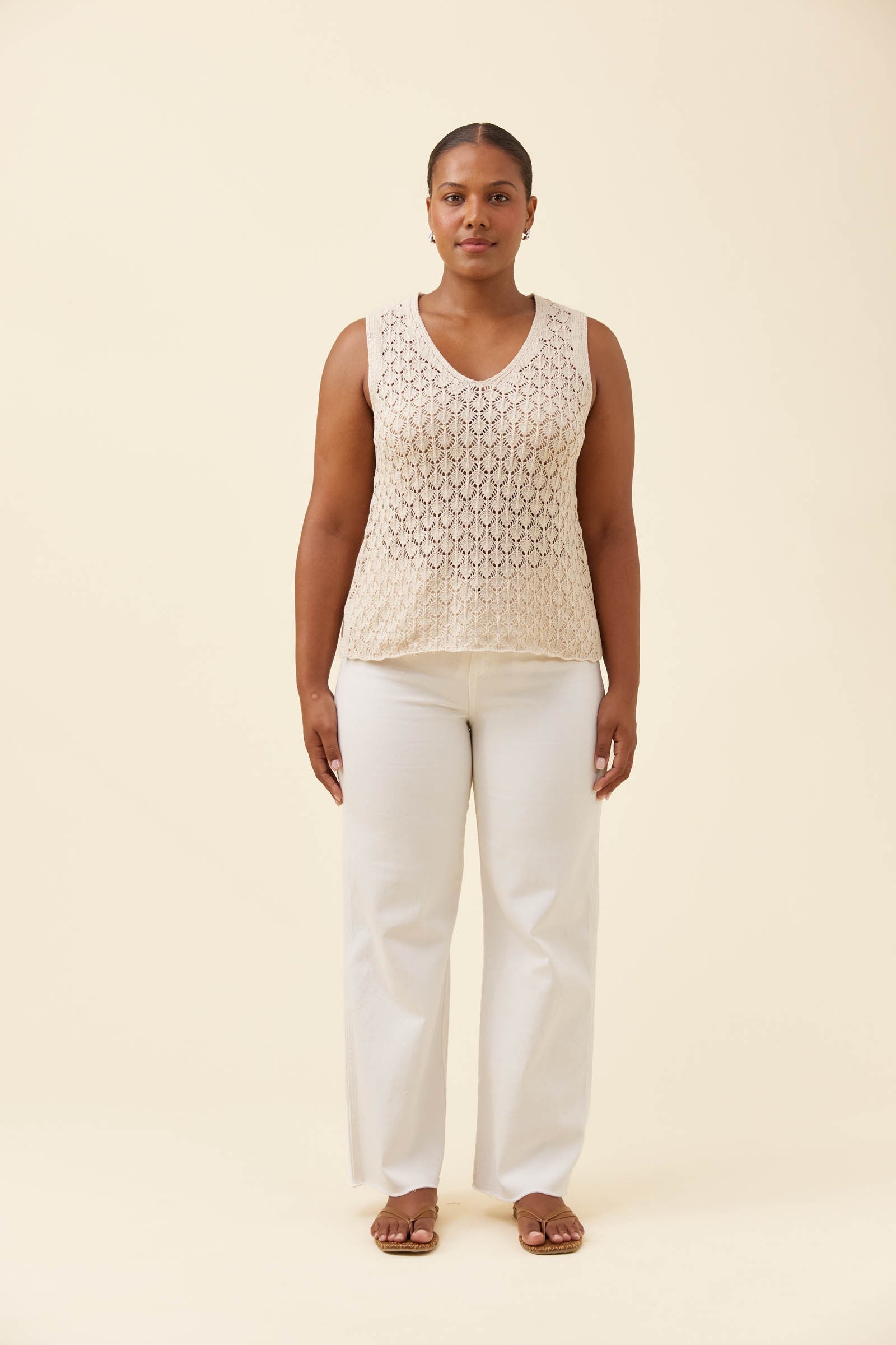 Mia Knit Top - Canvas