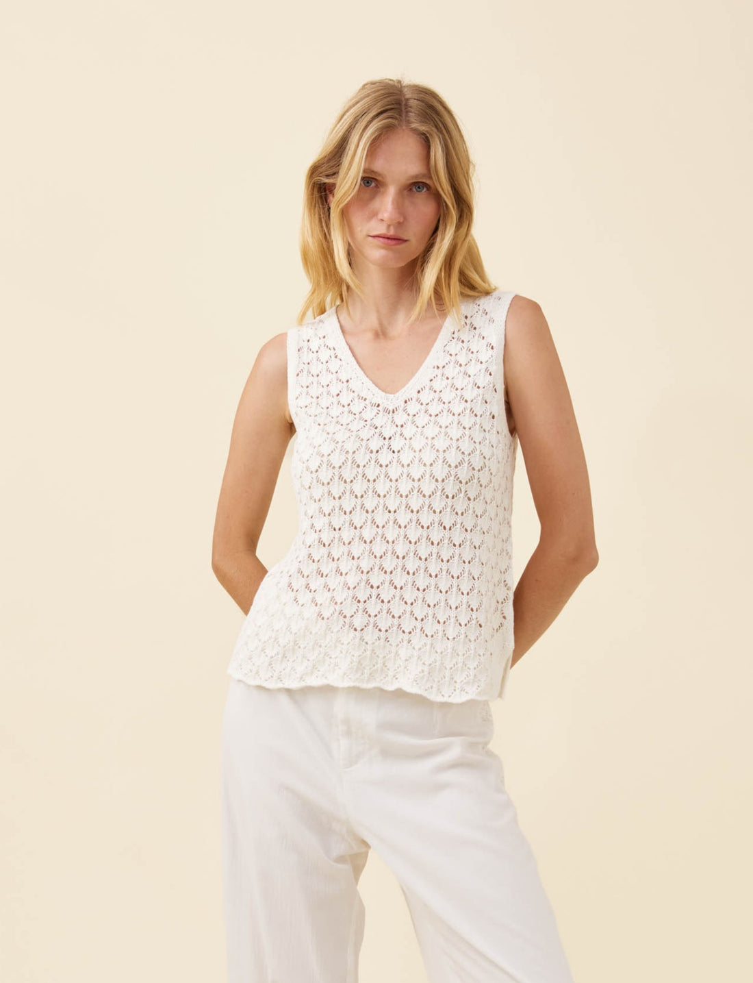 Mia Knit Top - White