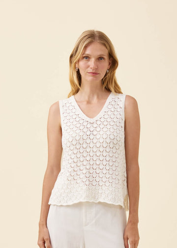 Mia Knit Top - White